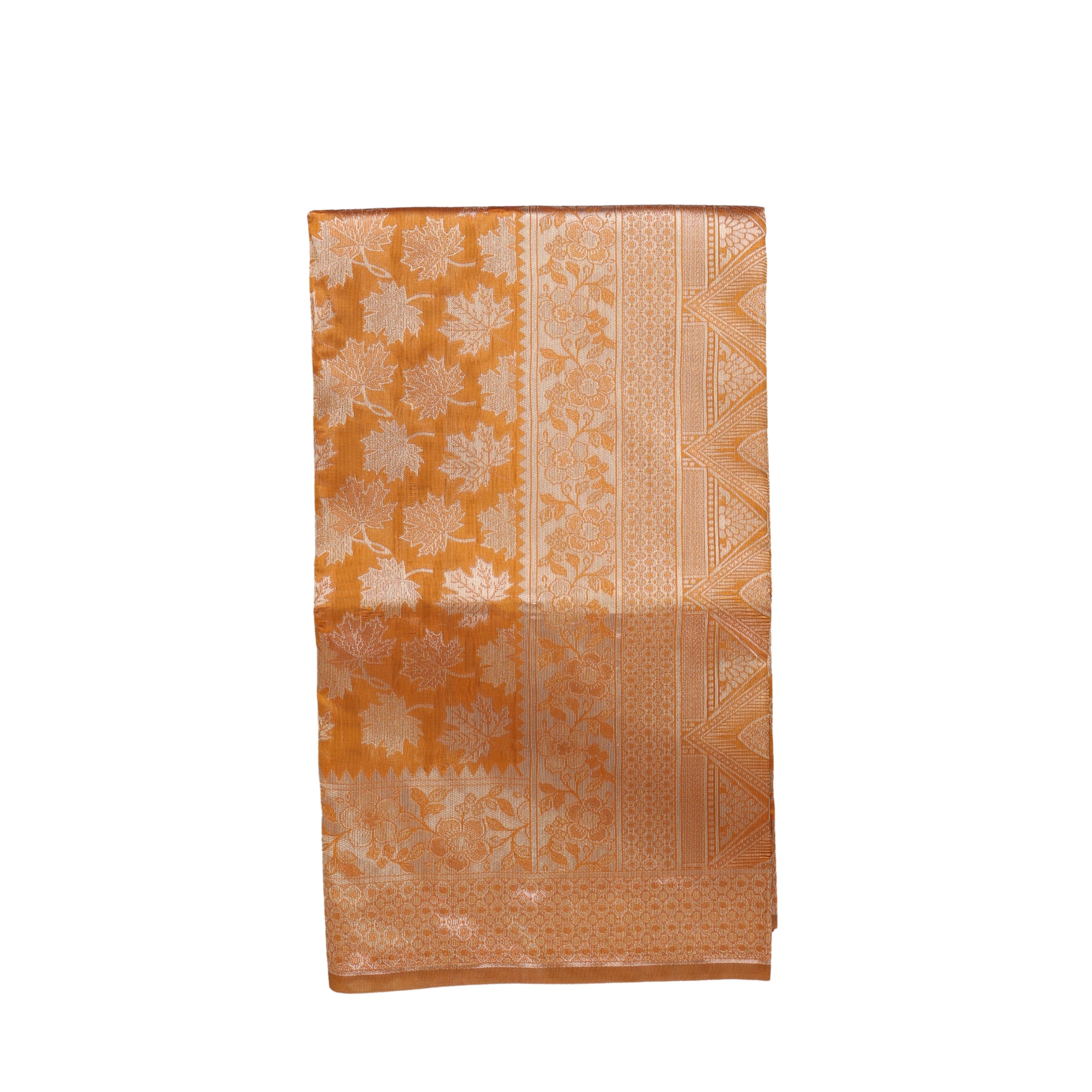 AMOLIKA Women's Banarasi Mustard Silk Saree With Unstitched Blouse Piece AM-1283