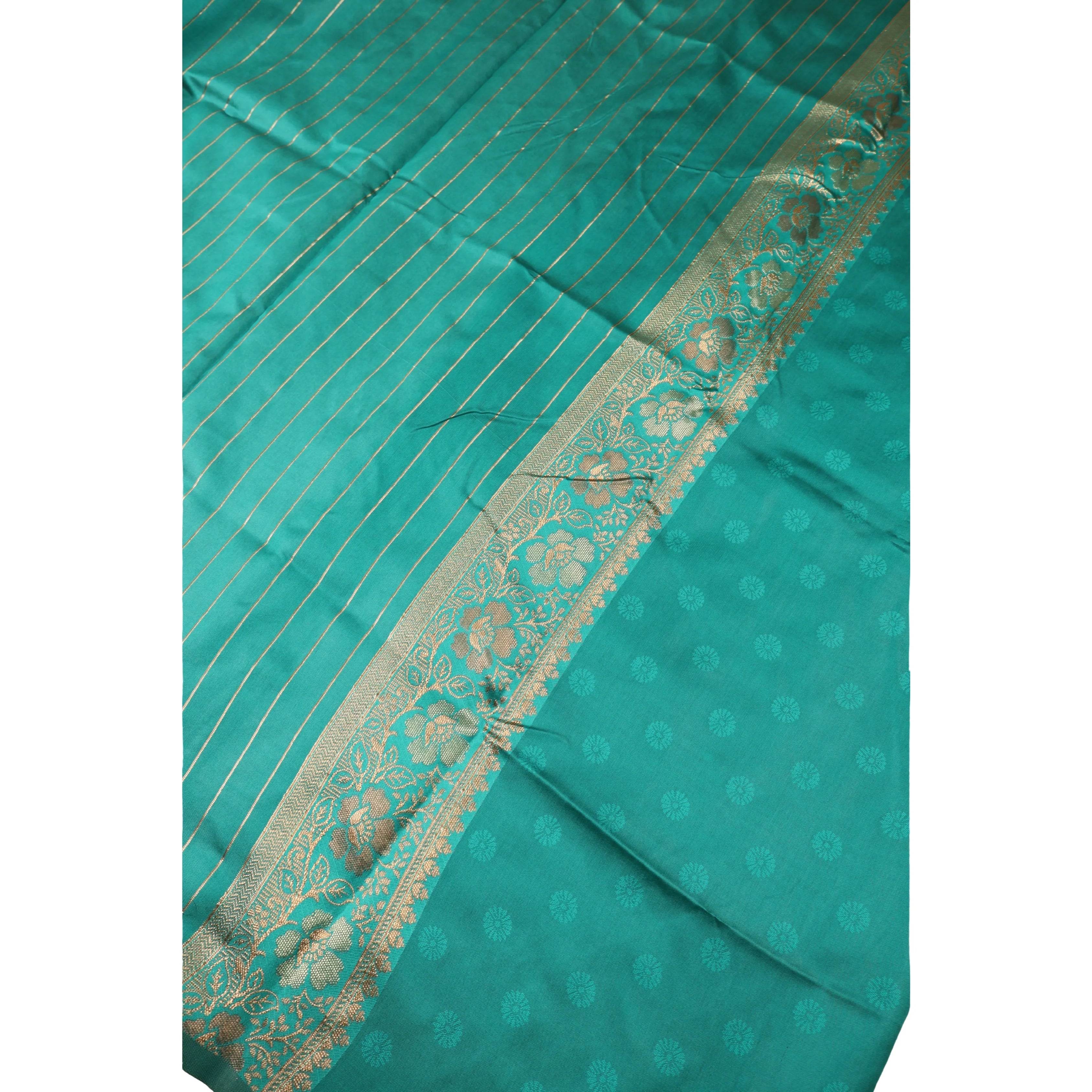 AMOLIKA Women's Banarasi Sky Blue Silk Saree With Unstitched Blouse Piece AM-1287