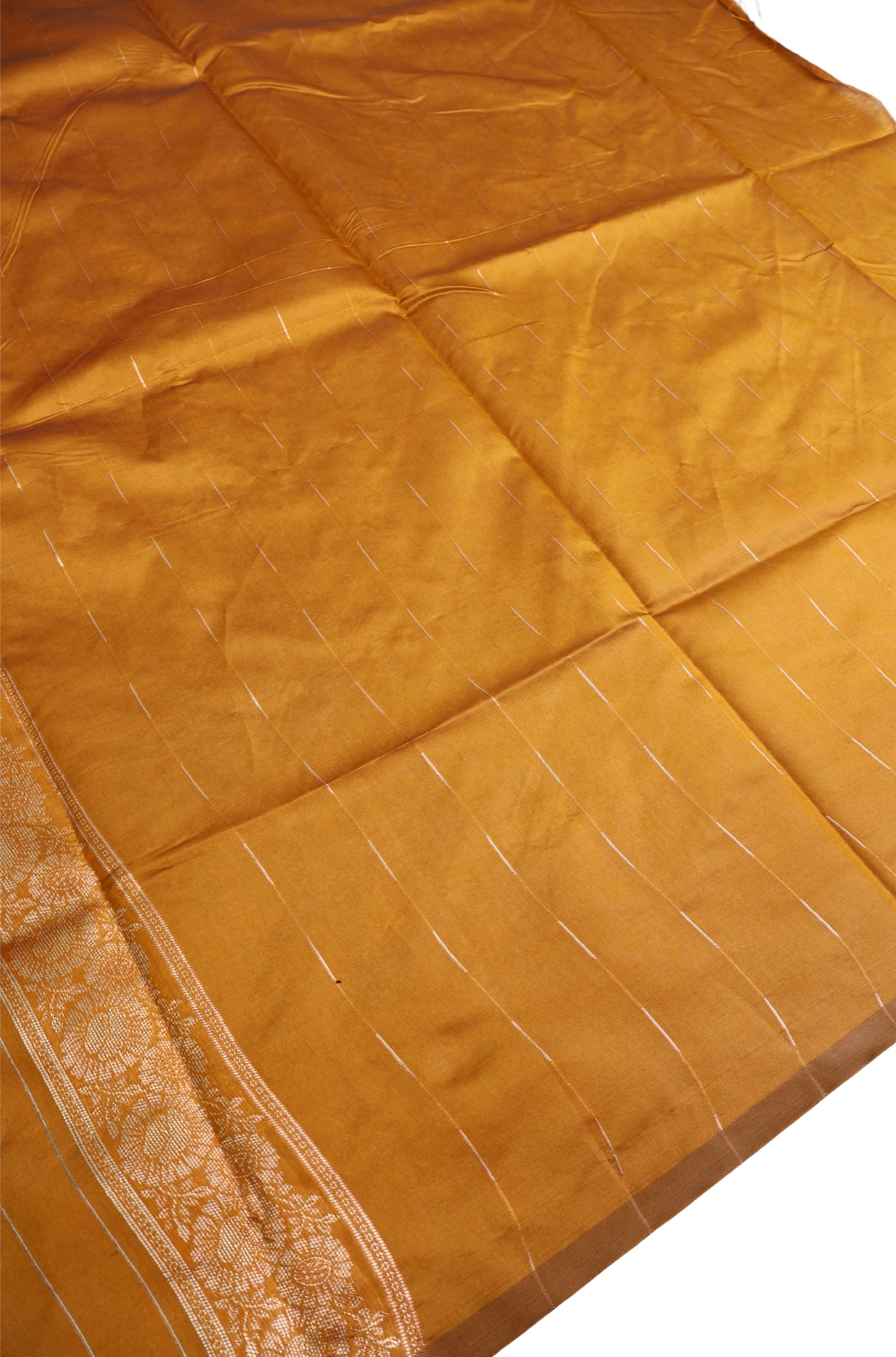 AMOLIKA Women's Banarasi Mustard Silk Saree With Unstitched Blouse Piece AM-1419