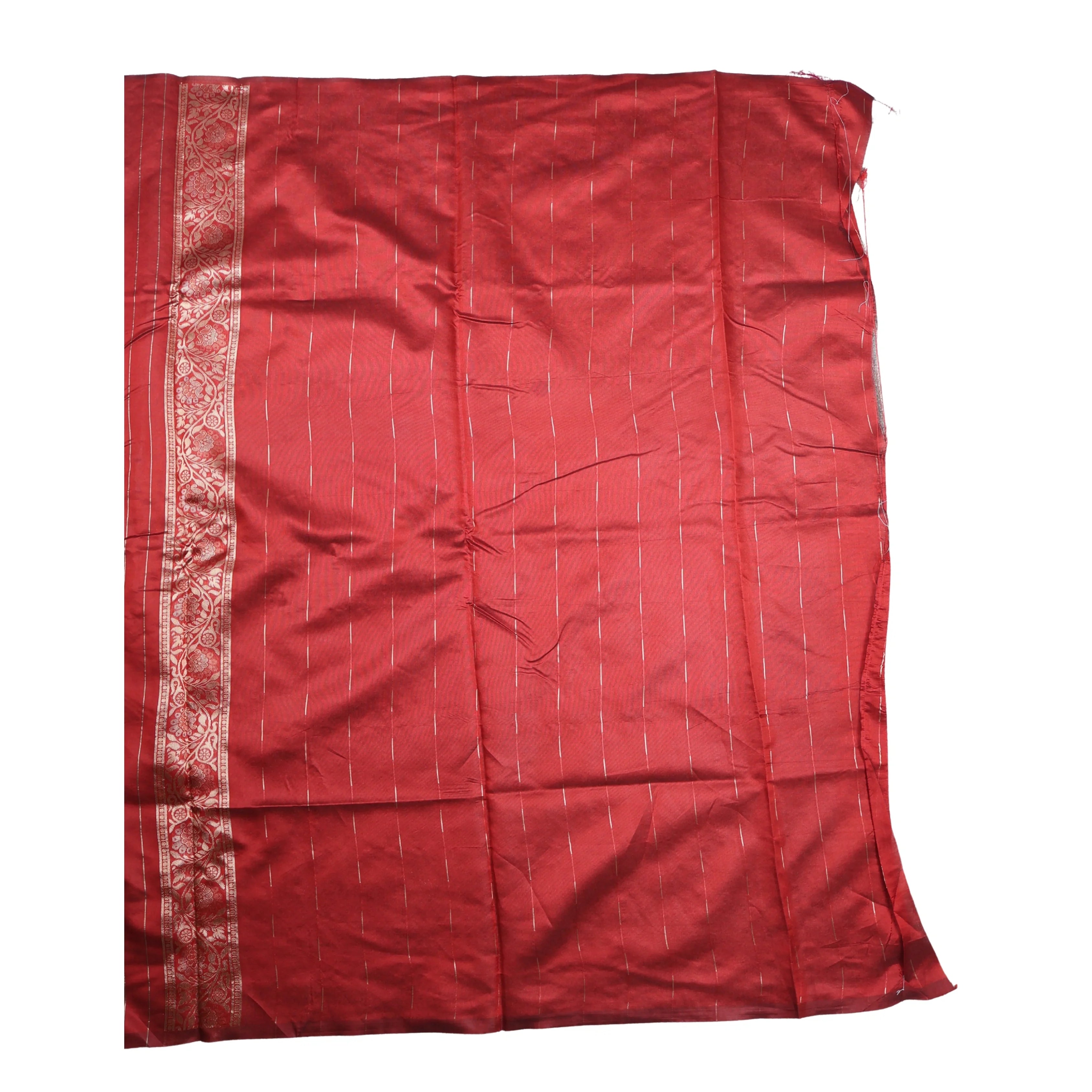 AMOLIKA Women's Banarasi Red Silk Saree With Unstitched Blouse Piece AM-1311