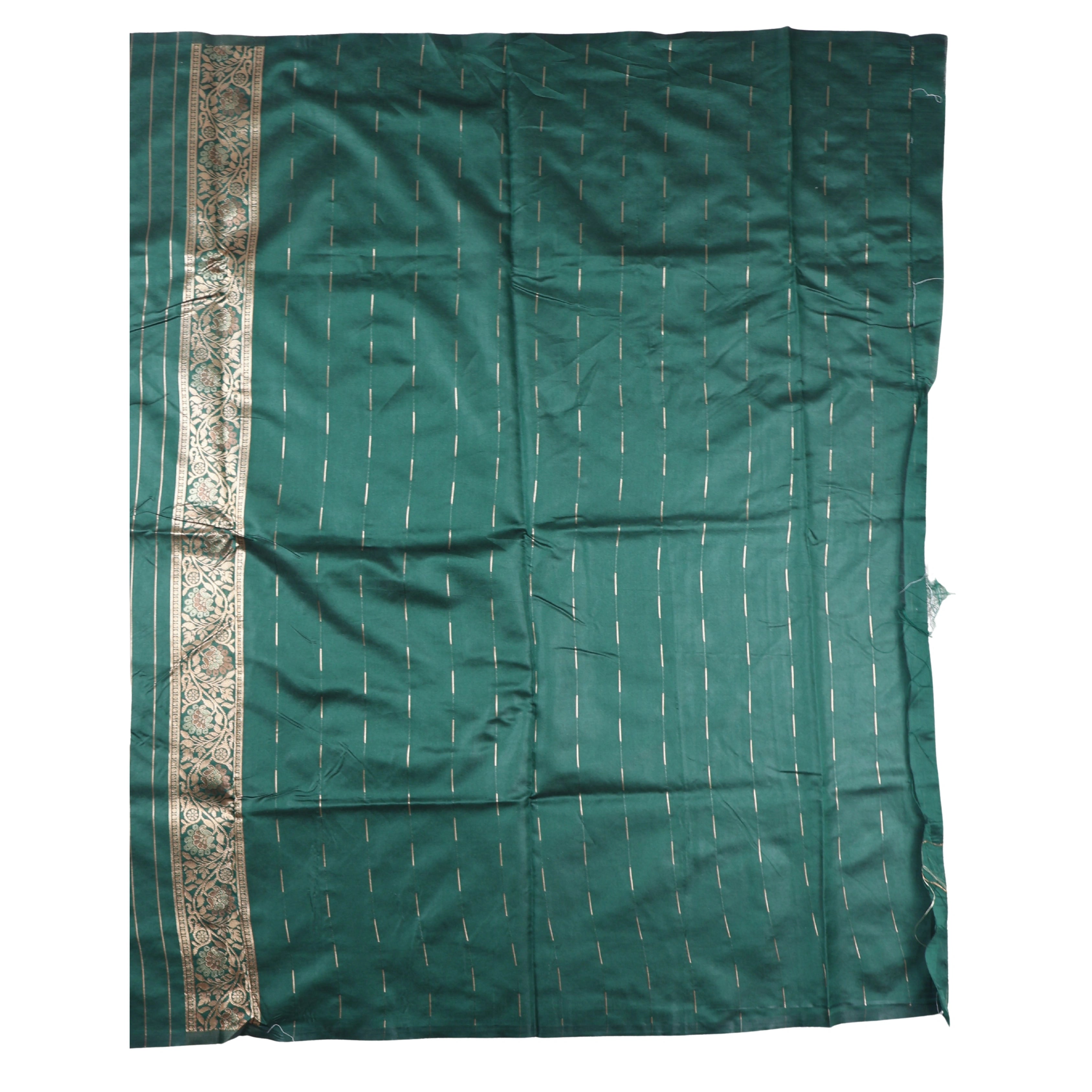 AMOLIKA Women's Banarasi bottle green Silk Saree With Unstitched Blouse Piece AM-1311