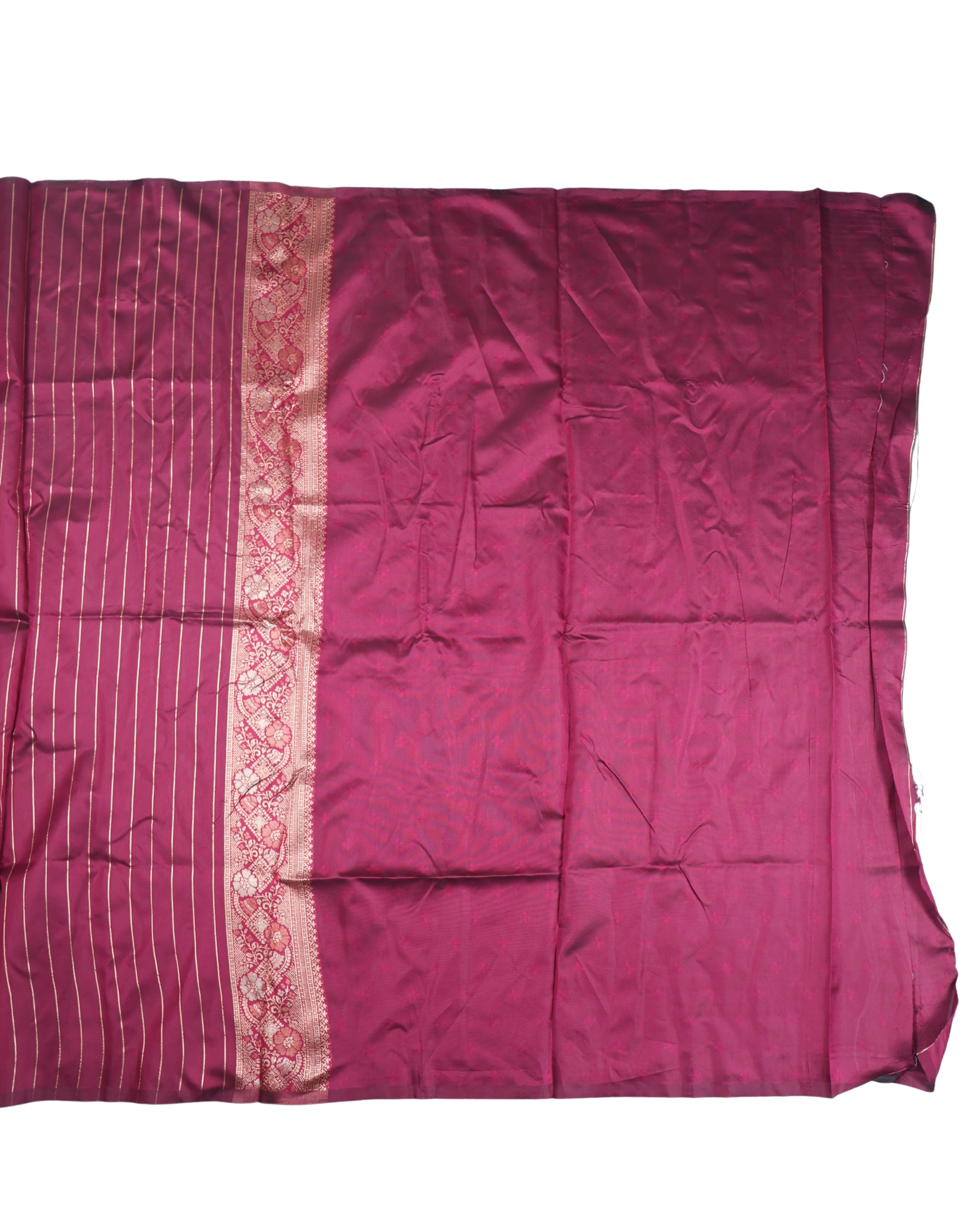 AMOLIKA Women's Banarasi Wine Silk Saree With Unstitched Blouse Piece AM-1312