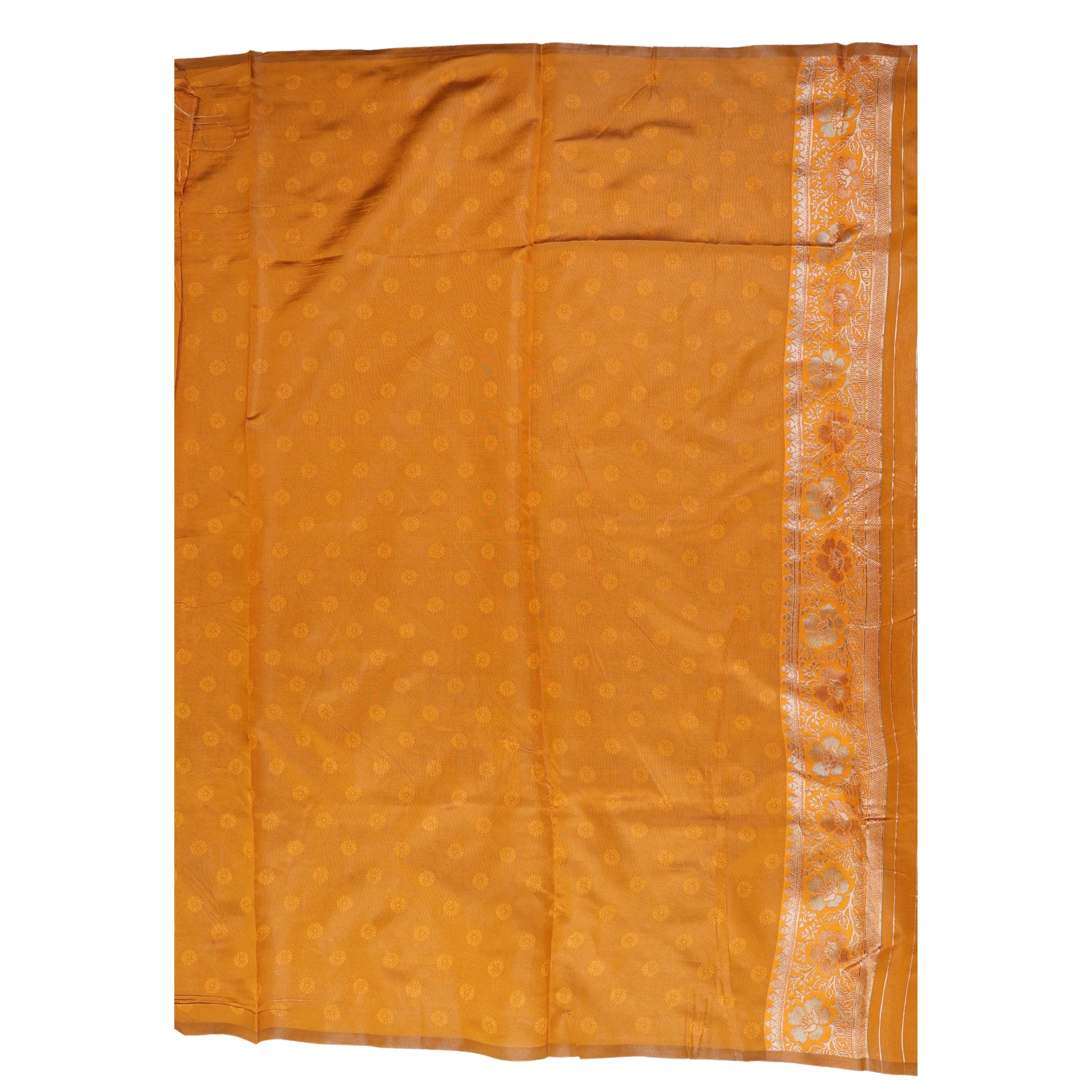 AMOLIKA Women's Banarasi Mustard Silk Saree With Unstitched Blouse Piece AM-1287