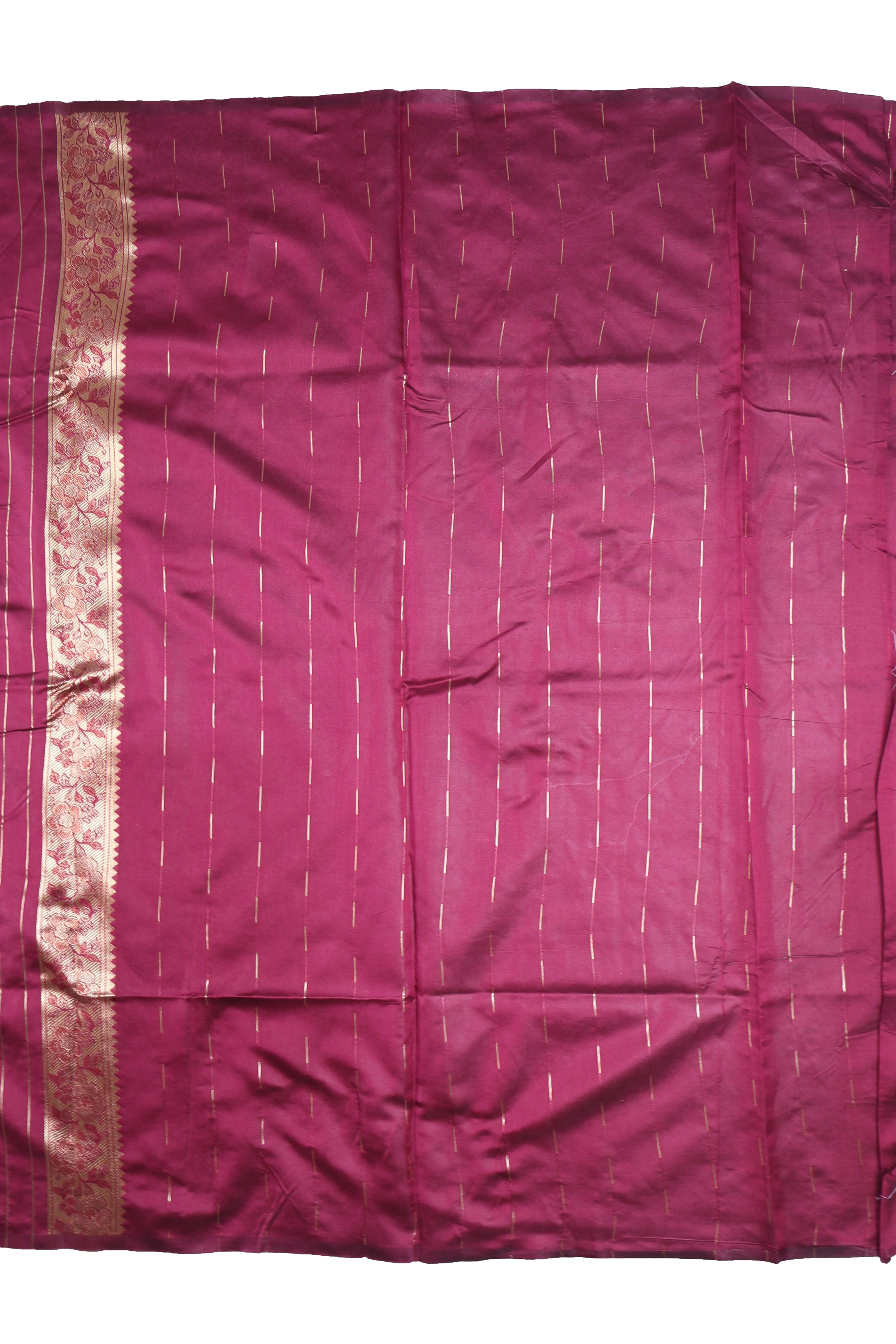 AMOLIKA Women's Banarasi Wine Silk Saree With Unstitched Blouse Piece AM-1283