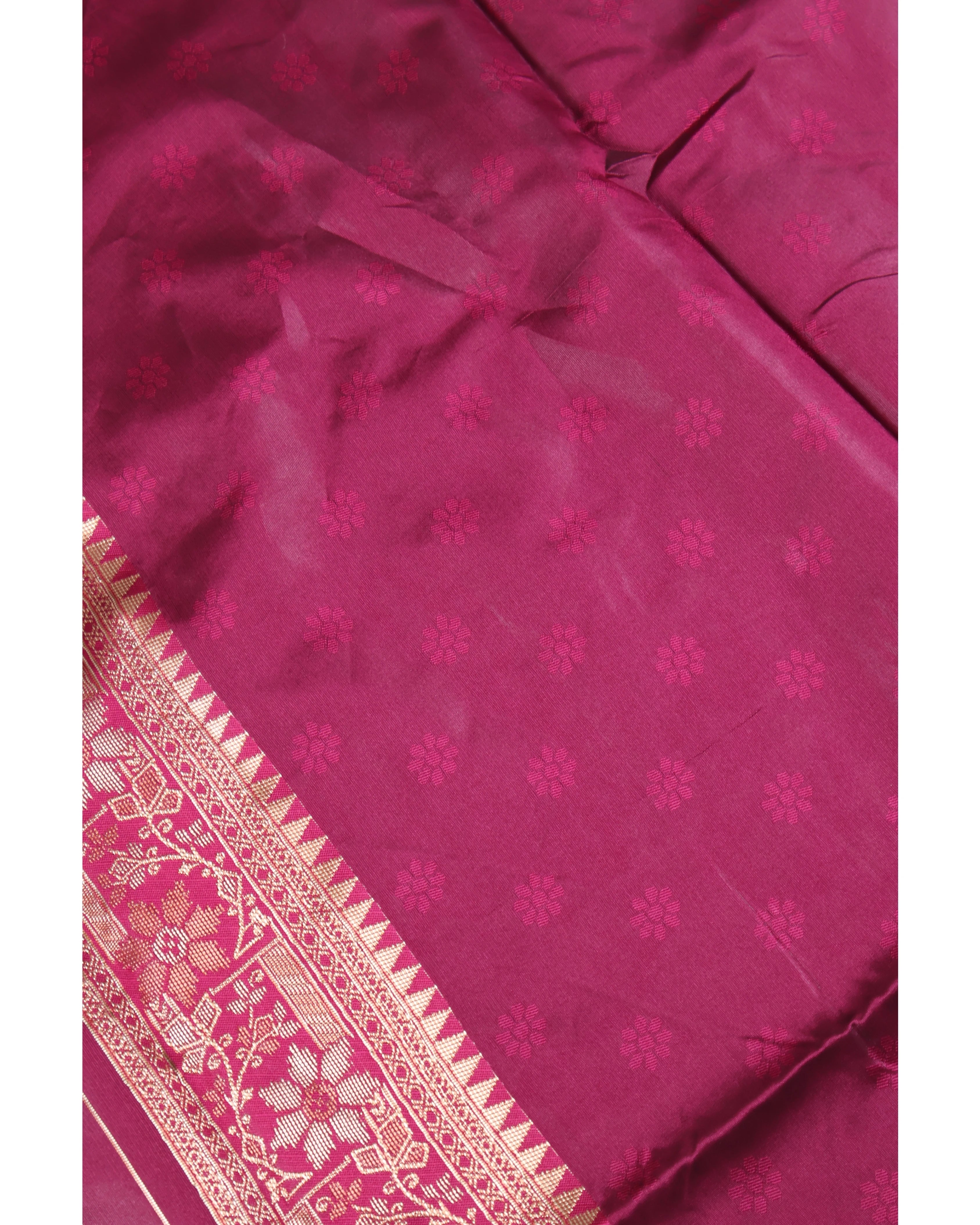 AMOLIKA Women's Banarasi Wine Silk Saree With Unstitched Blouse Piece AM-1313