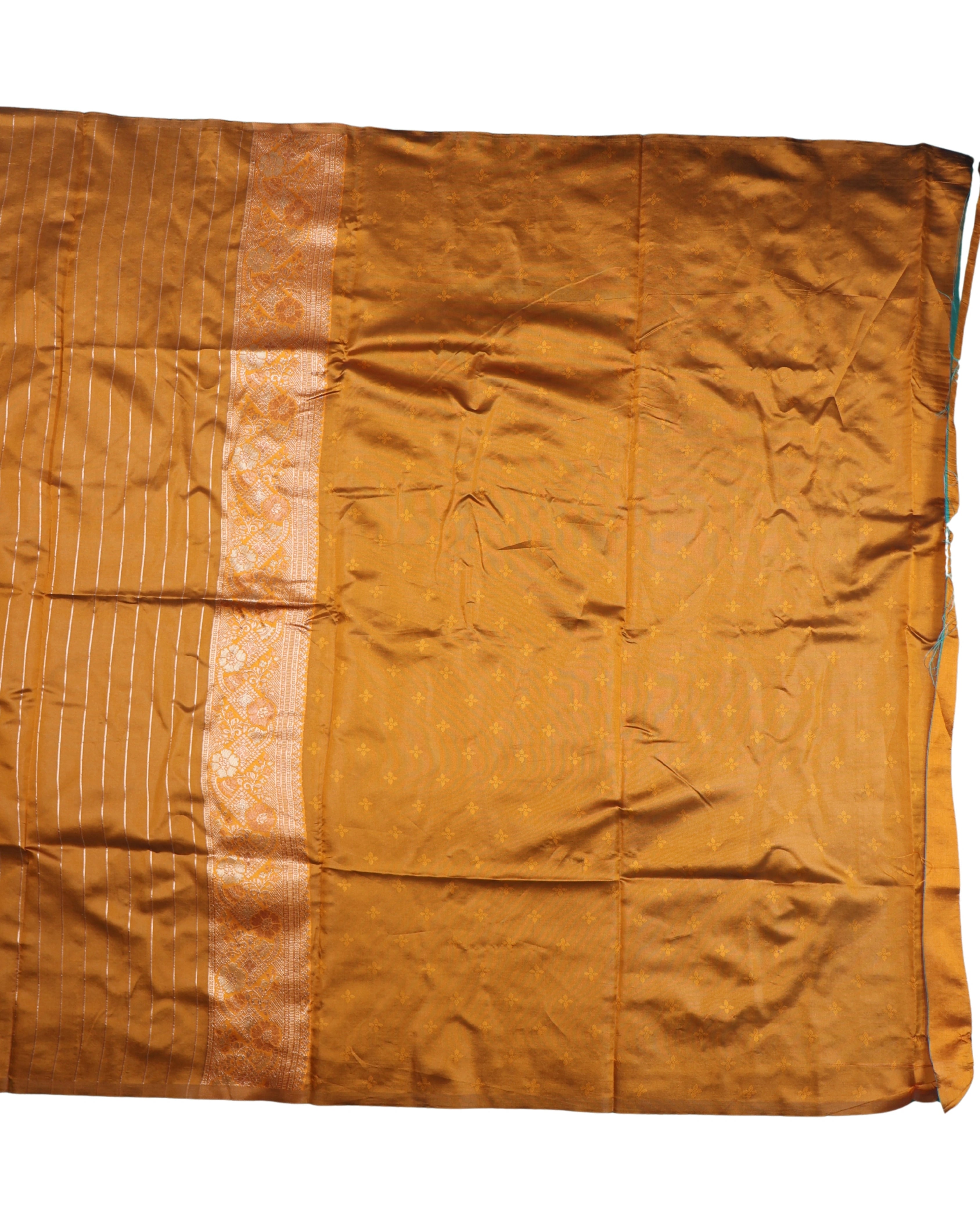 AMOLIKA Women's Banarasi Mustard Silk Saree With Unstitched Blouse Piece AM-1312