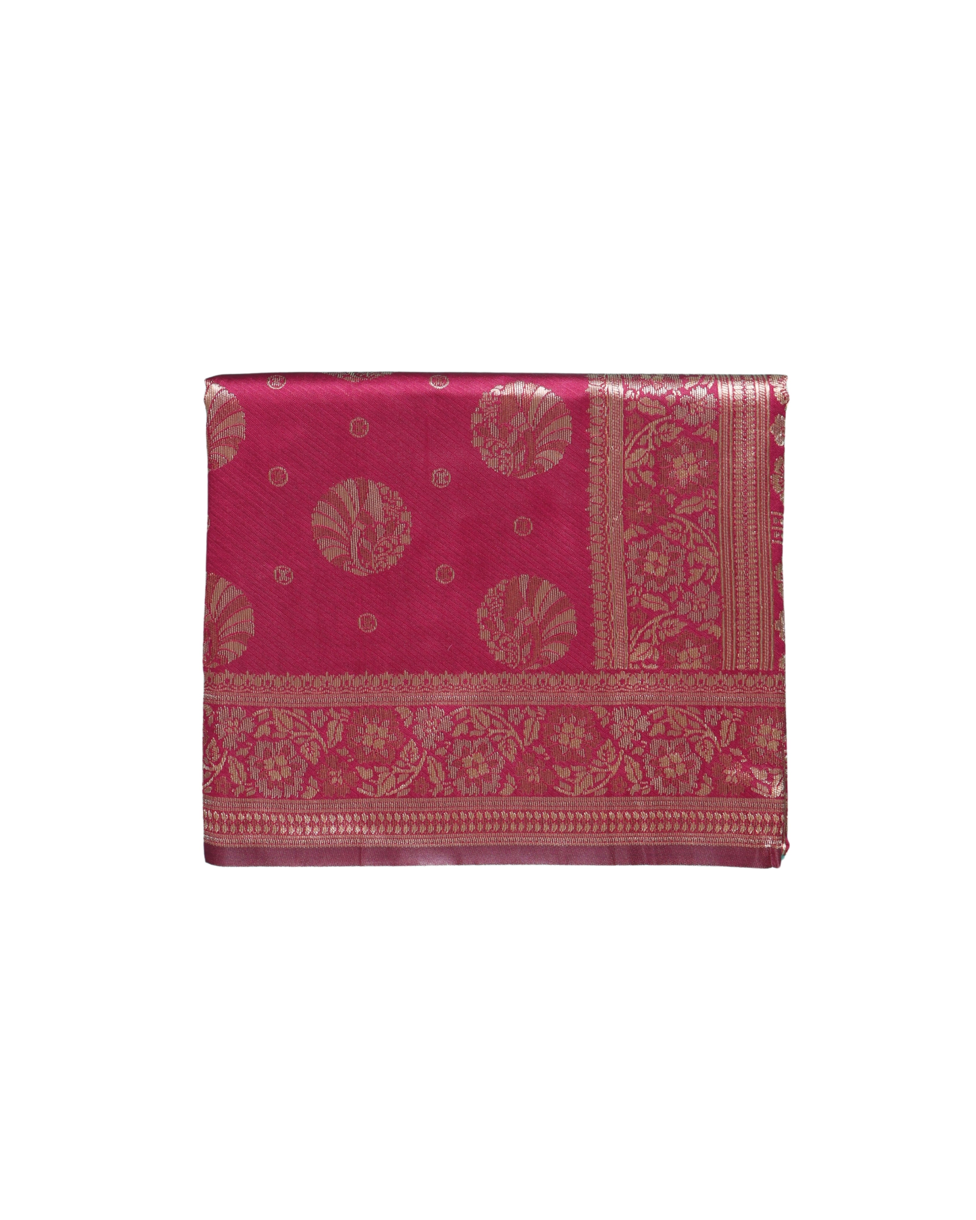 AMOLIKA Women's Banarasi Wine Silk Saree With Unstitched Blouse Piece AM-1285