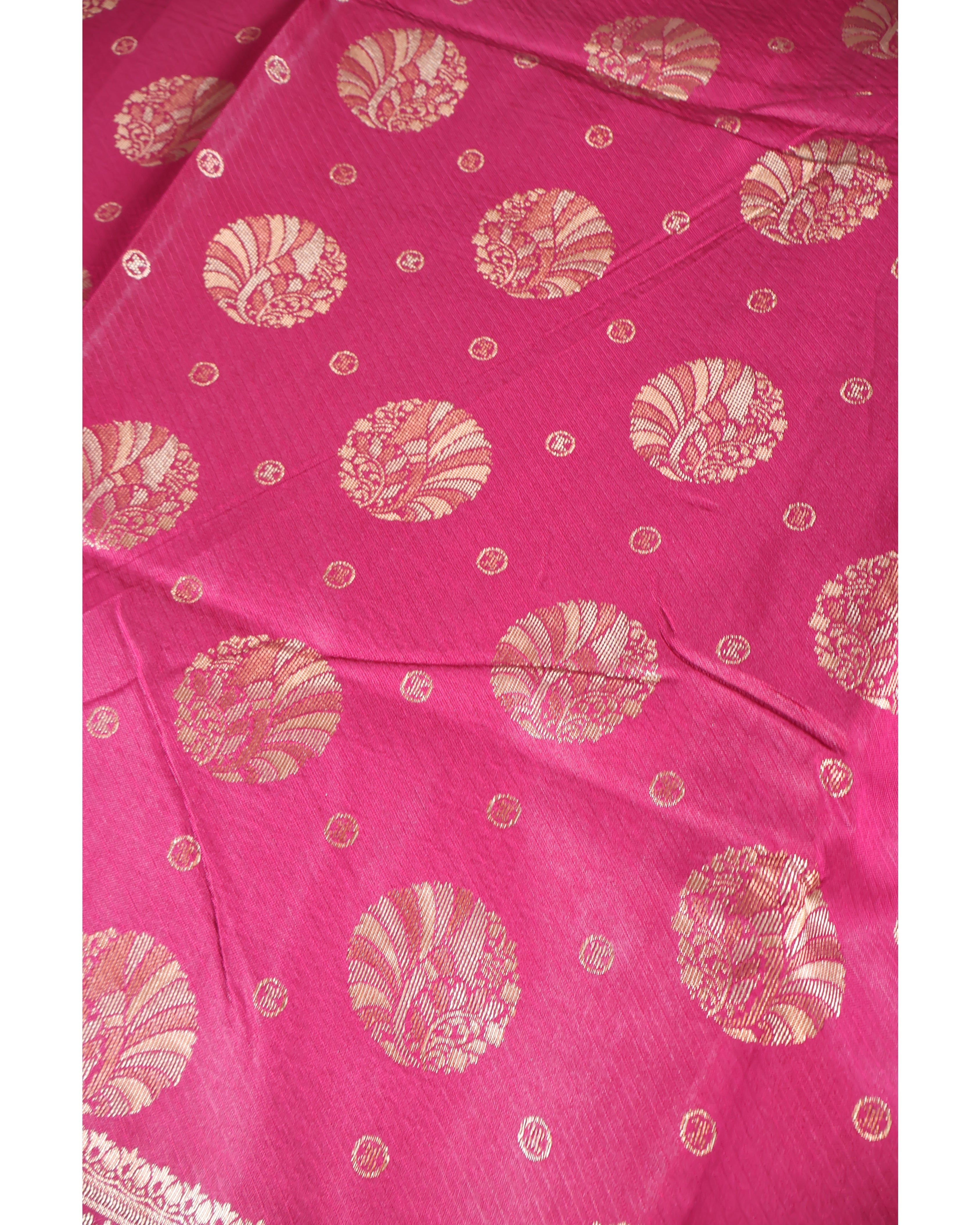 AMOLIKA Women's Banarasi Wine Silk Saree With Unstitched Blouse Piece AM-1285