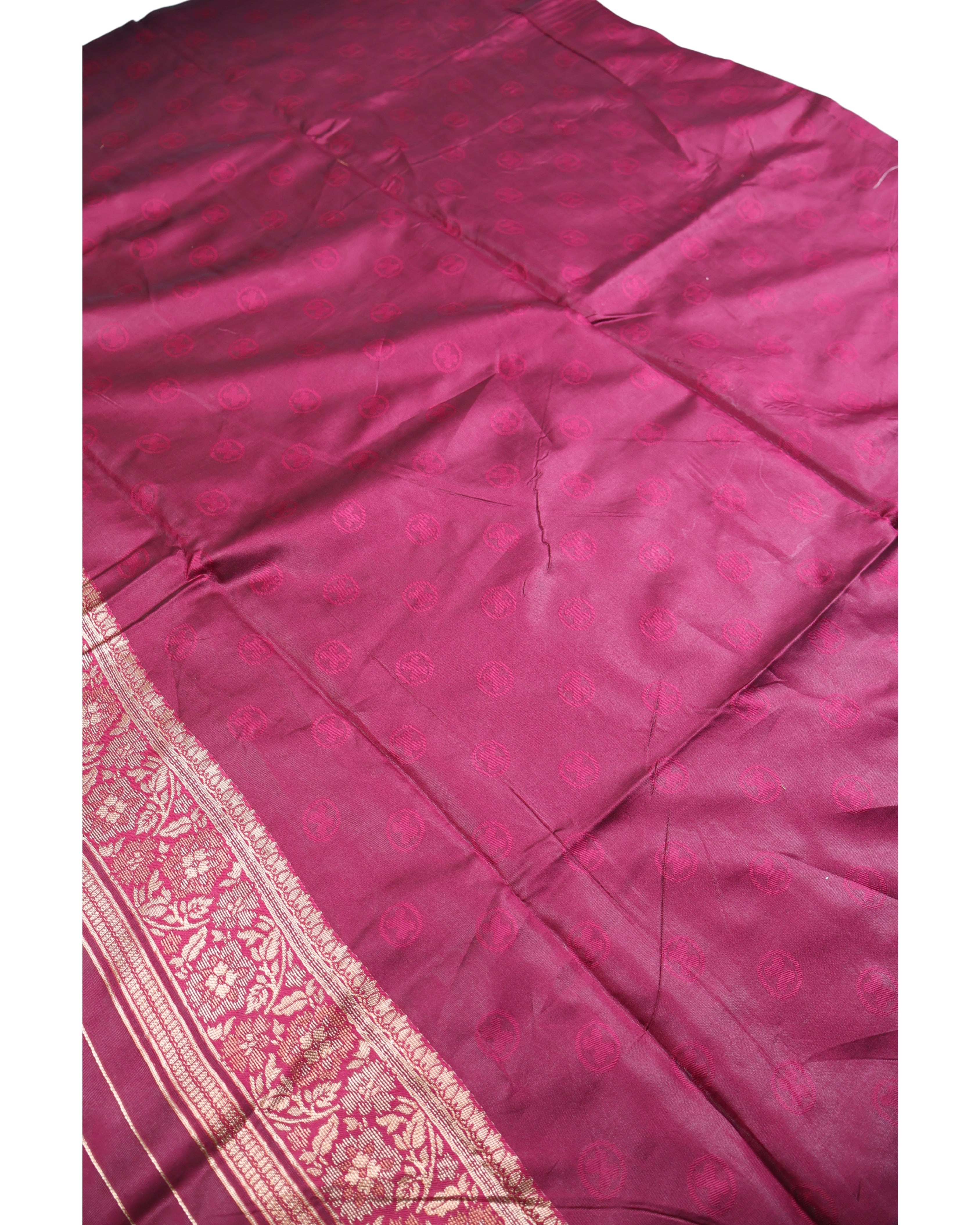 AMOLIKA Women's Banarasi Wine Silk Saree With Unstitched Blouse Piece AM-1285