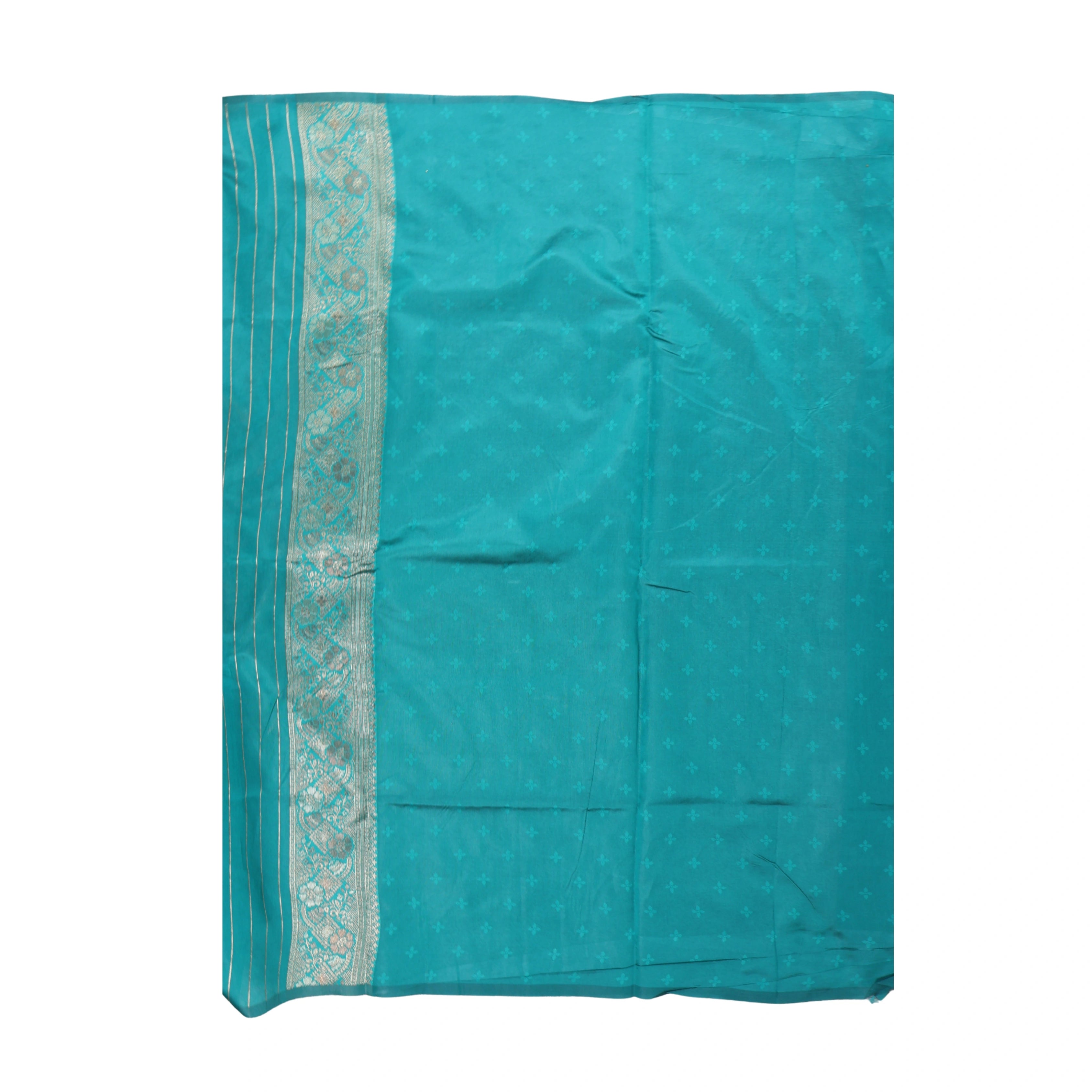 AMOLIKA Women's Banarasi Sky Blue Silk Saree With Unstitched Blouse Piece AM-1312