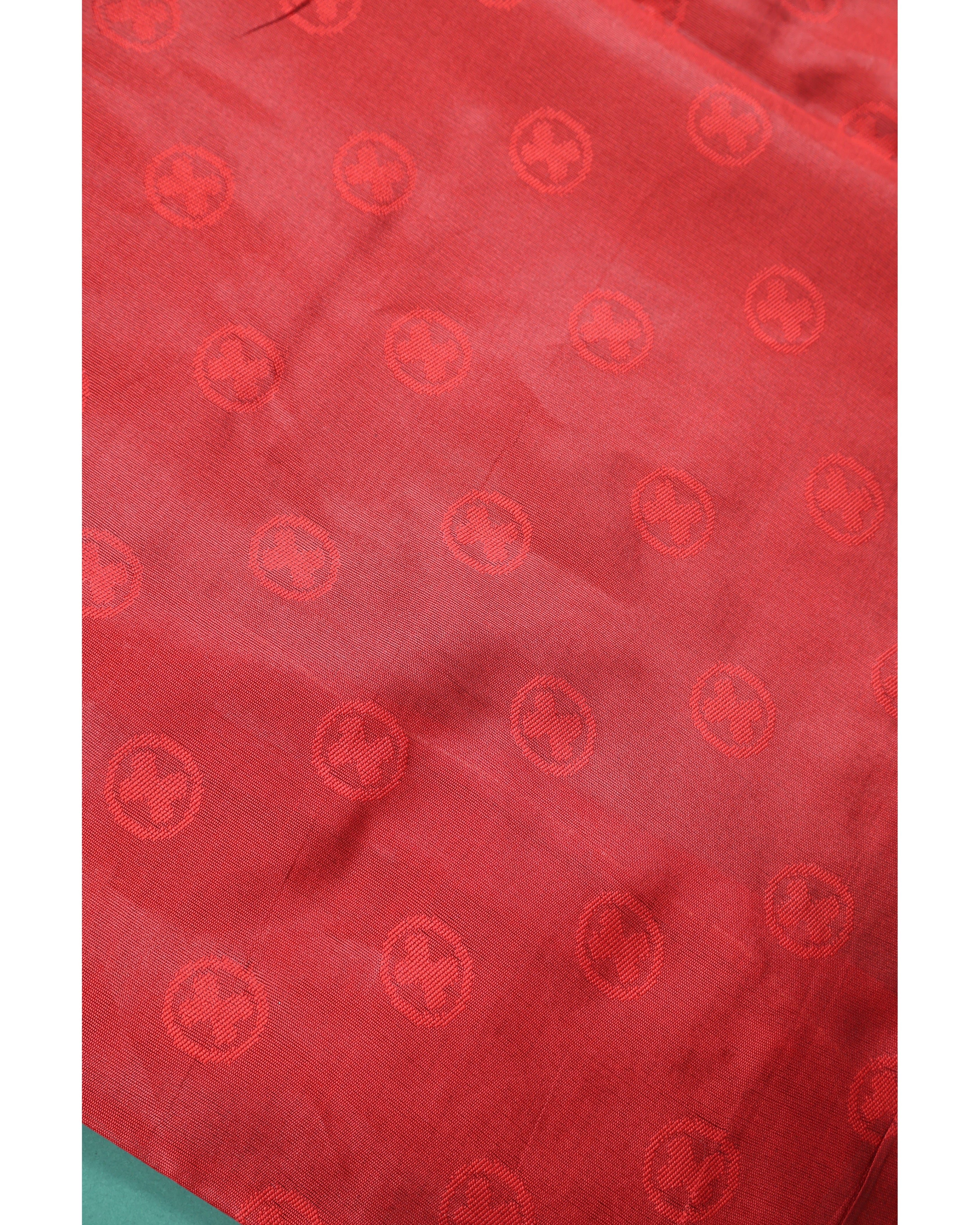 AMOLIKA Women's Banarasi Red Silk Saree With Unstitched Blouse Piece AM-1285