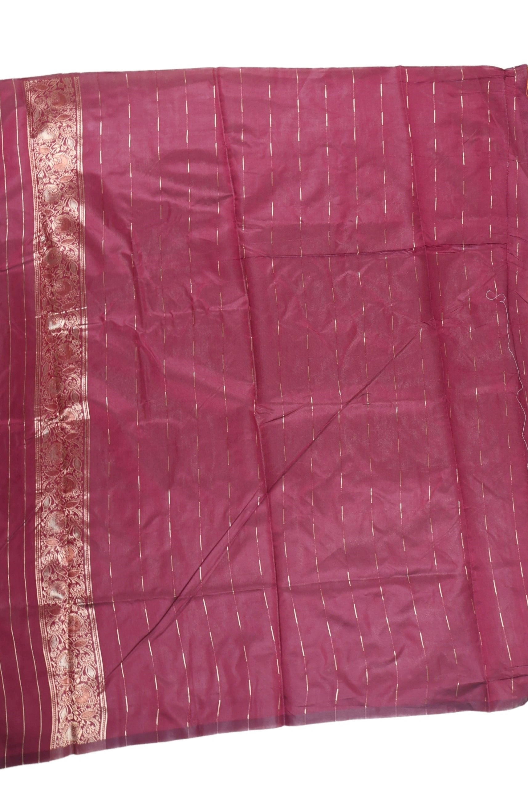 AMOLIKA Women's Banarasi Wine Silk Saree With Unstitched Blouse Piece AM-1315