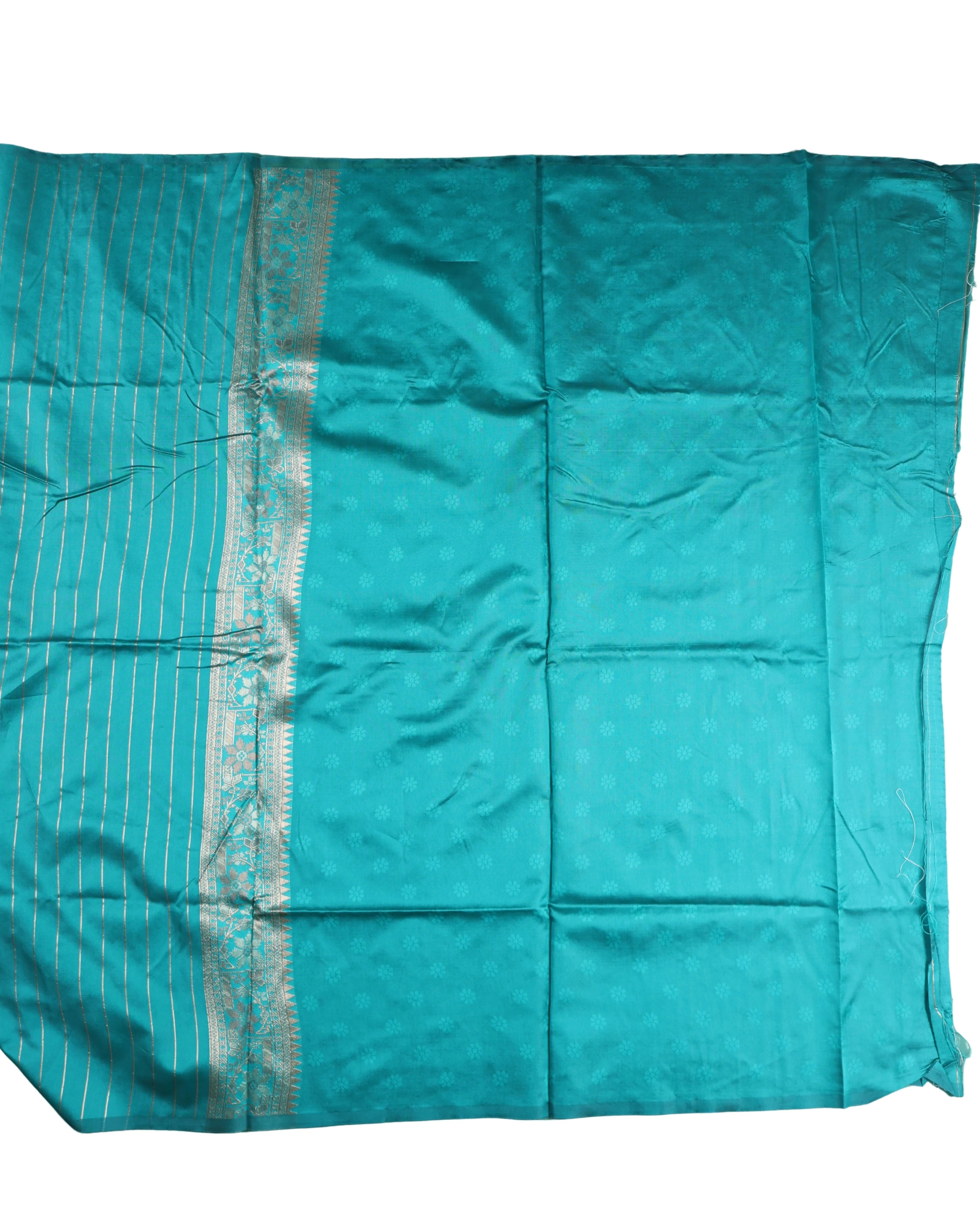 AMOLIKA Women's Banarasi Sky Blue Silk Saree With Unstitched Blouse Piece AM-1313