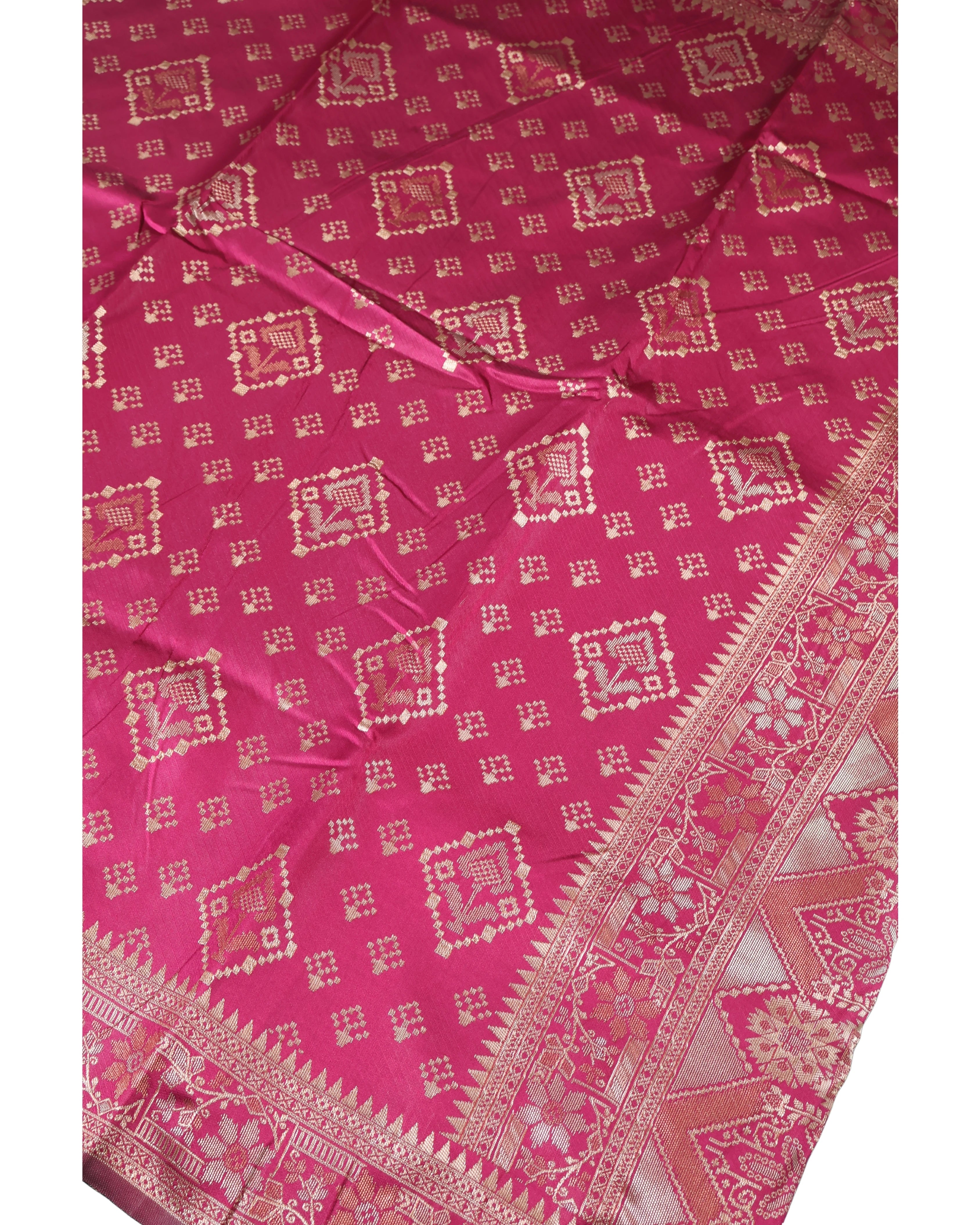 AMOLIKA Women's Banarasi Wine Silk Saree With Unstitched Blouse Piece AM-1313