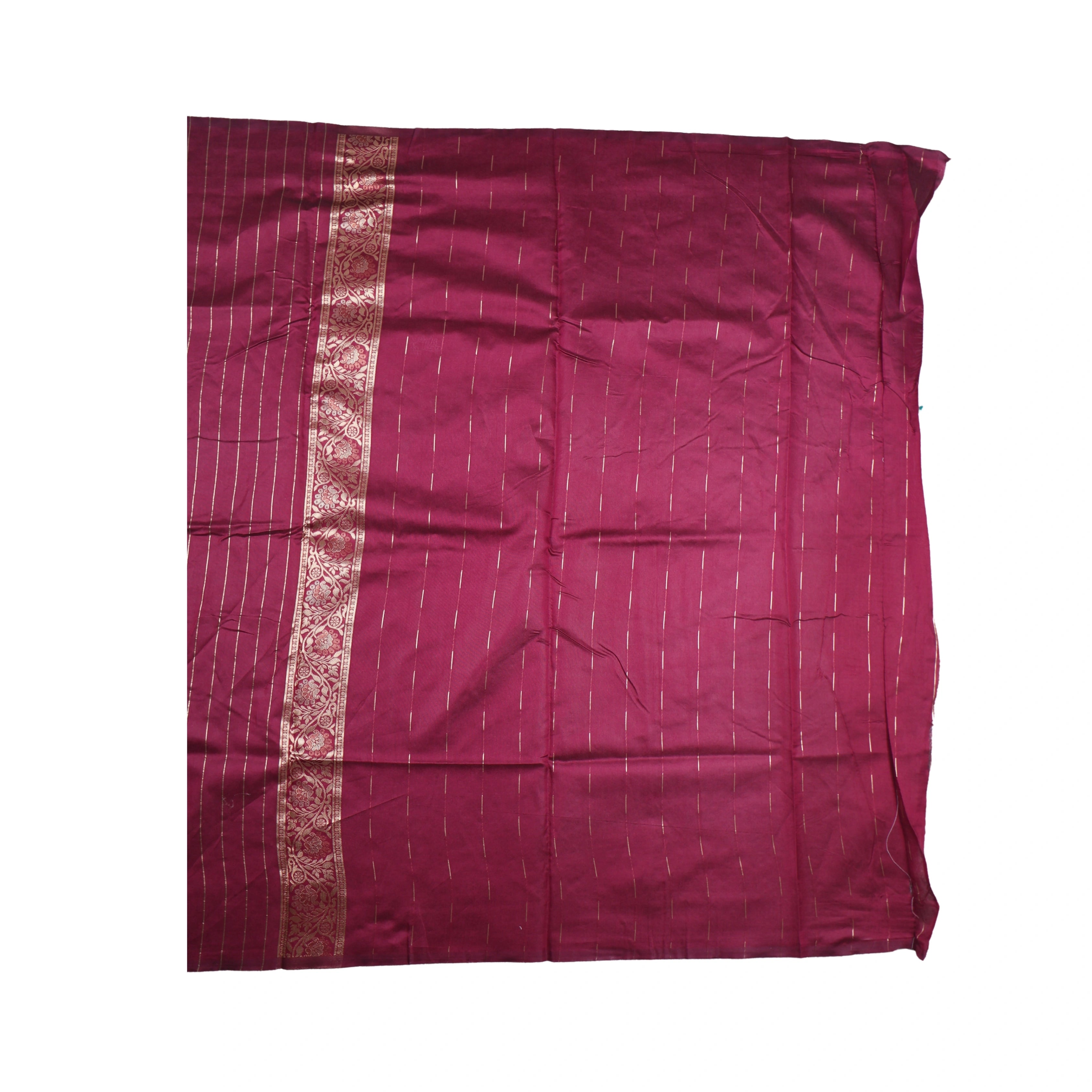 AMOLIKA Women's Banarasi Wine Saree With Unstitched Blouse Piece AM-1311