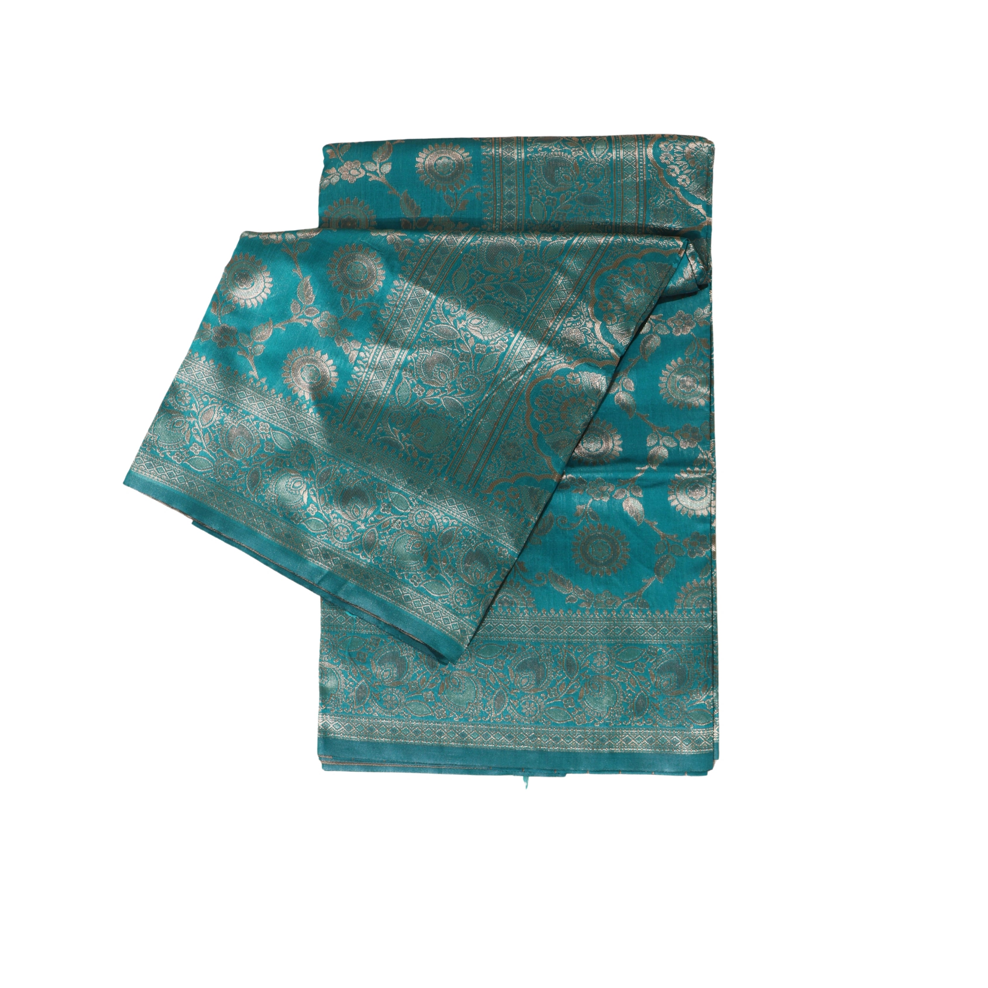 AMOLIKA Women's Banarasi Sky Blue Silk Saree With Unstitched Blouse Piece AM-1315