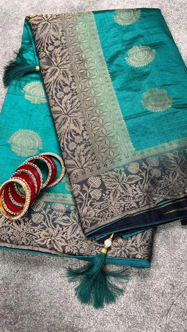 Organza Silk Saree With Unstitched Blouse Piece AM-1484