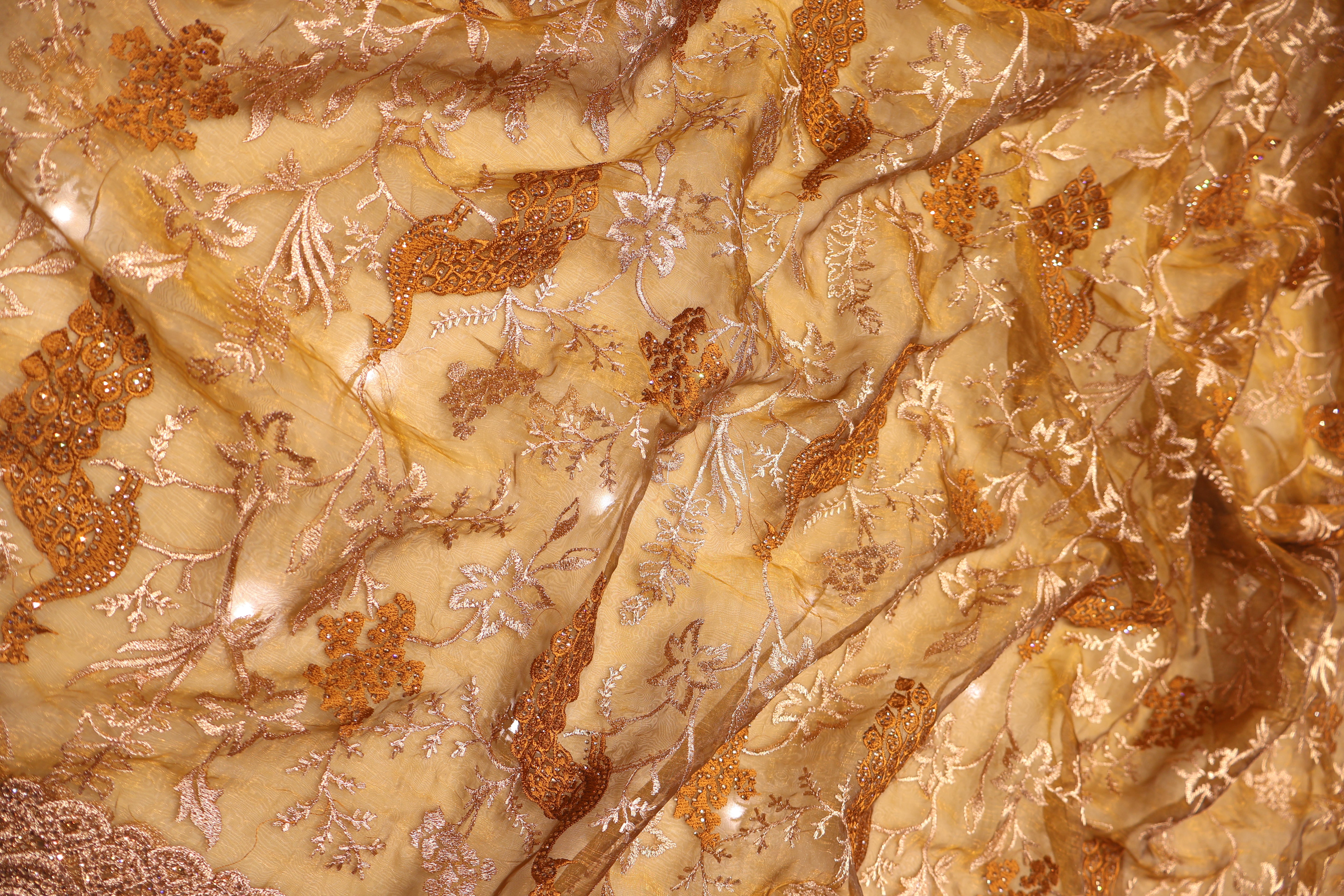 Women's Mustard Rolex Saree With Unstitched Blouse Piece DA-7581