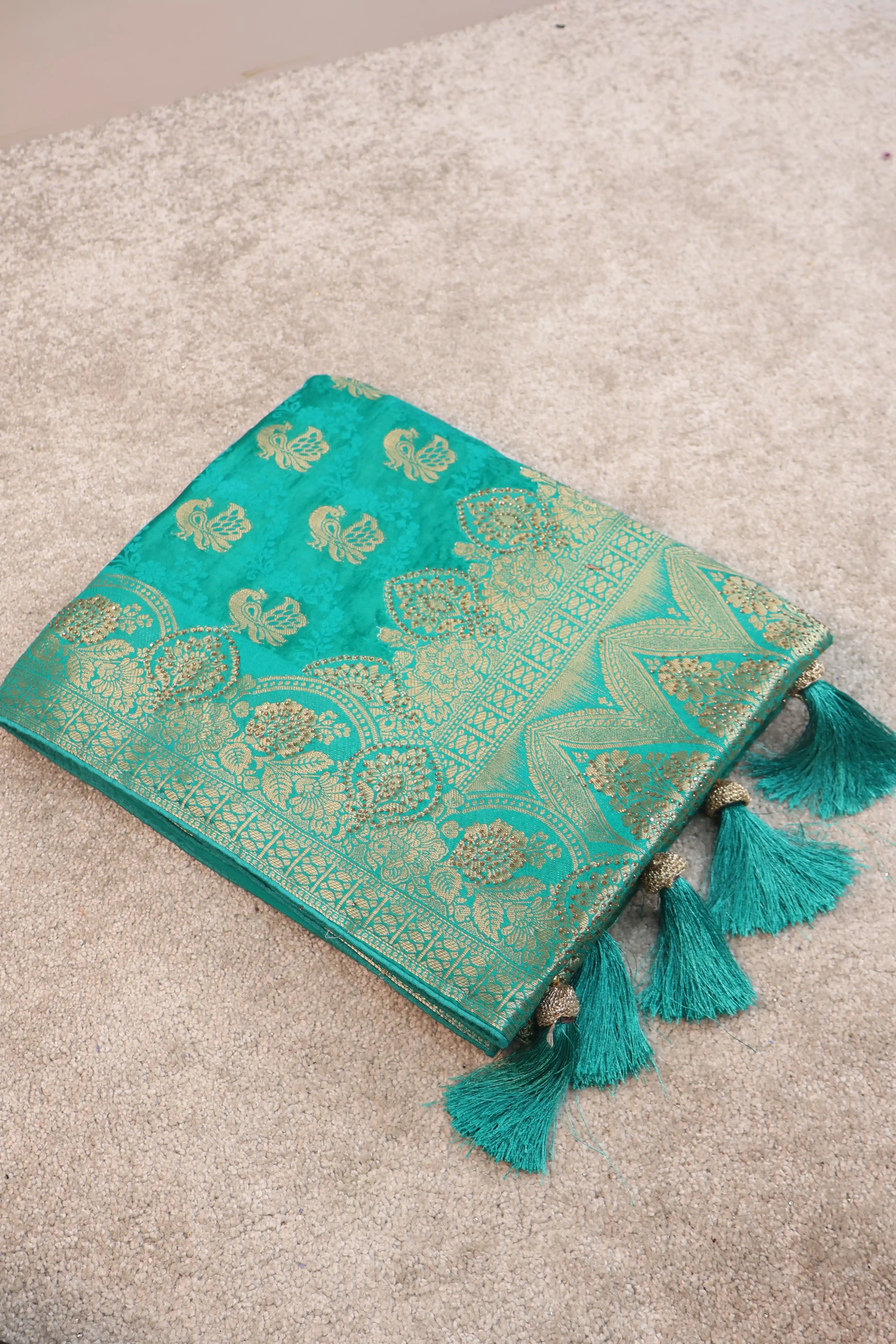 Satin Silk Saree With Unstitched Blouse Piece AM-1669