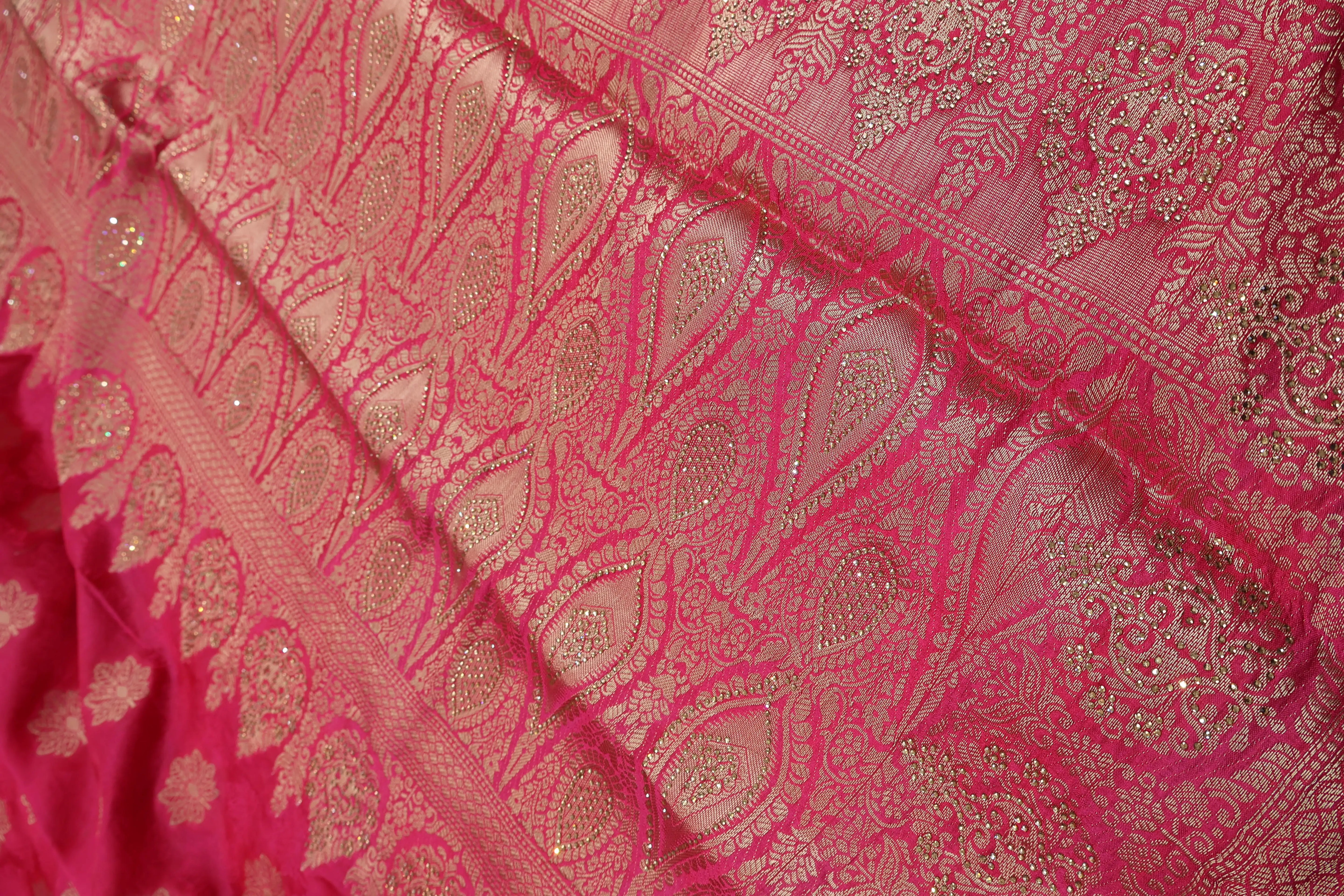 Rani Satin Silk Saree With Unstitched Blouse Piece DA-3015