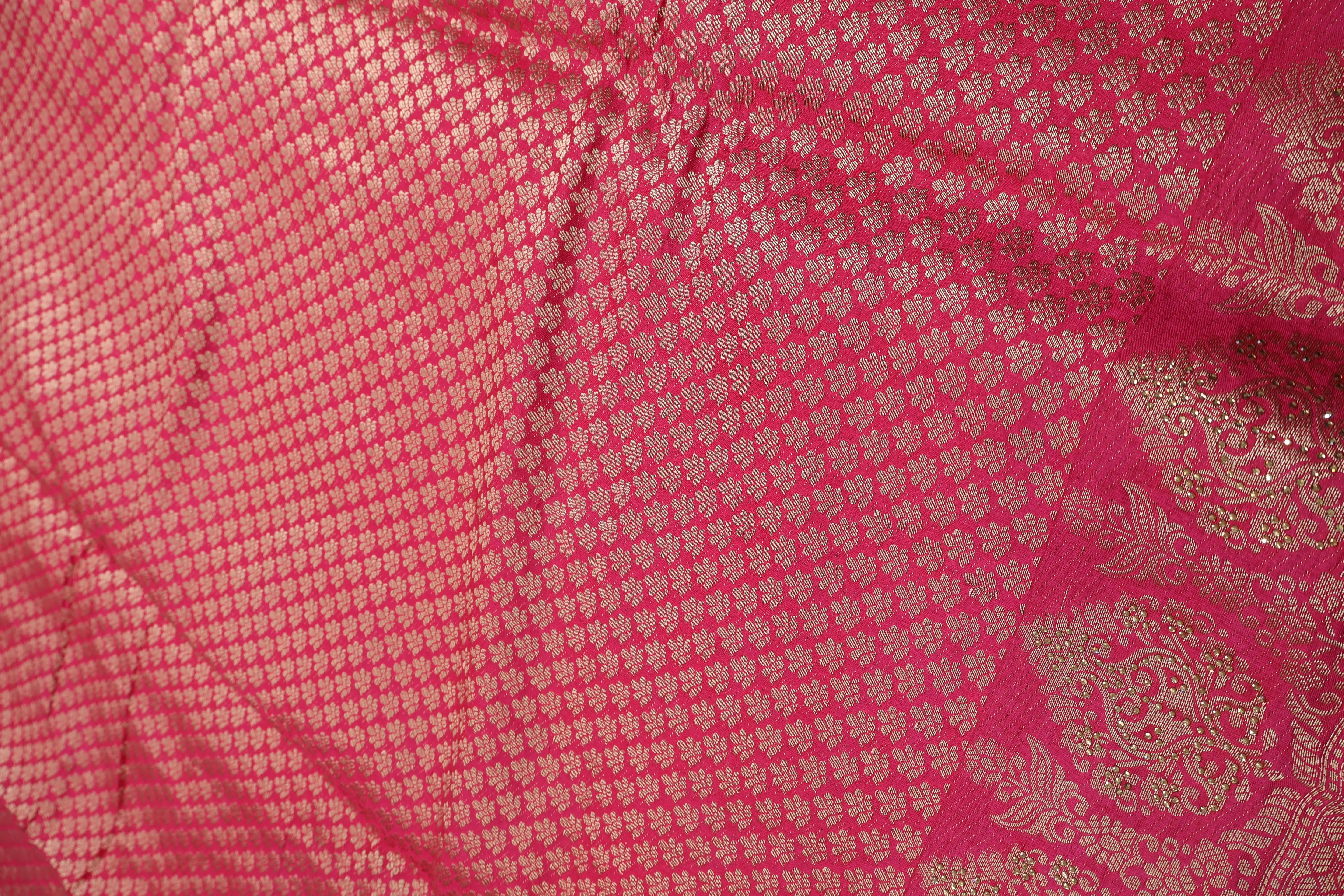 Rani Satin Silk Saree With Unstitched Blouse Piece DA-3015