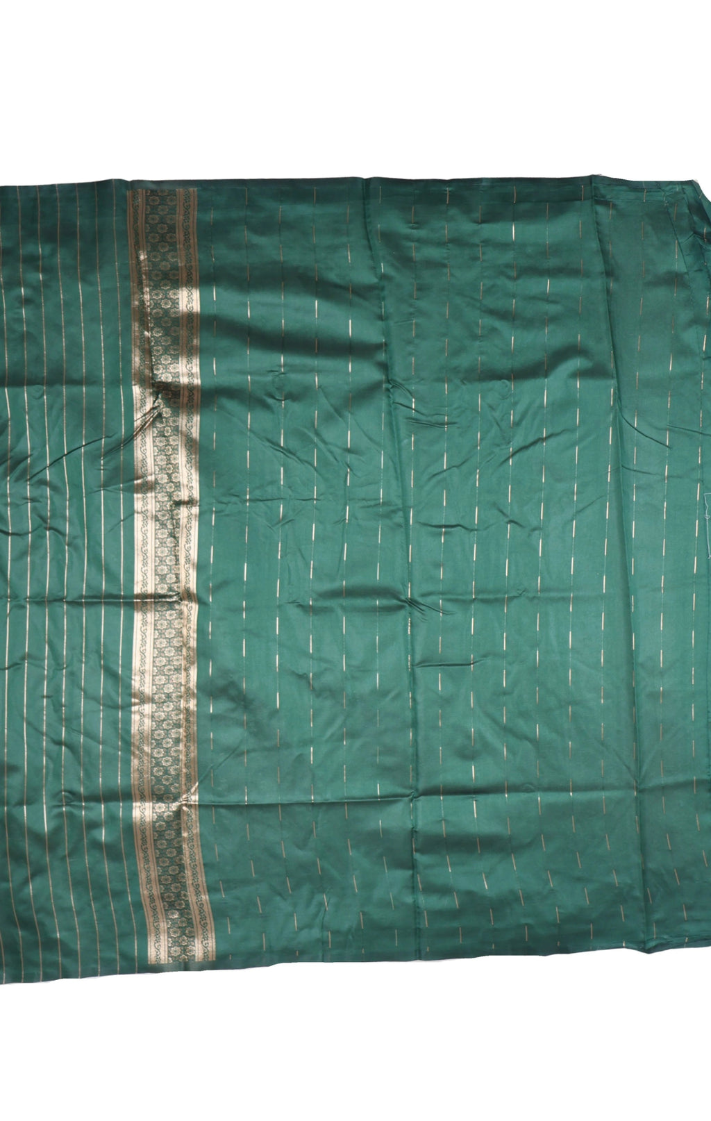 Banarasi Bottle Green Silk Saree With Unstitched Blouse Piece AM - 1286 - Amolika Sarees