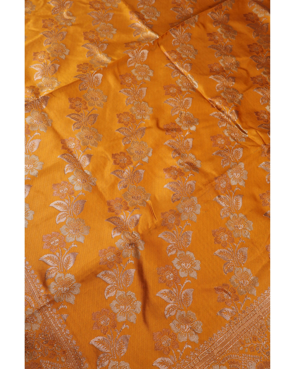 Banarasi Mustard Silk Saree With Unstitched Blouse Piece AM - 1312 - Amolika Sarees