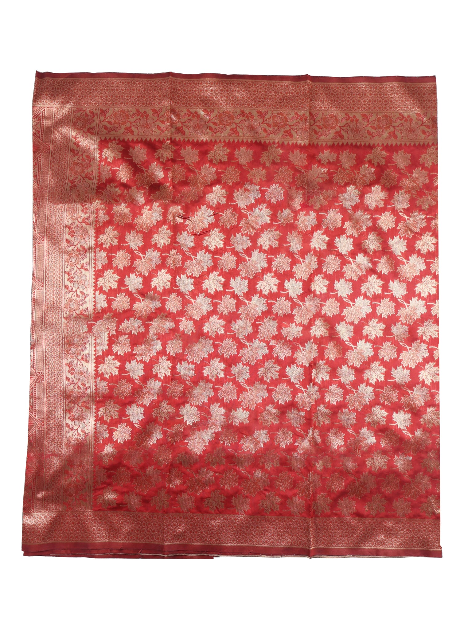 Banarasi Red Silk Saree With Unstitched Blouse Piece AM - 1283 - Amolika Sarees