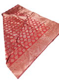 Banarasi Red Silk Saree With Unstitched Blouse Piece AM - 1283 - Amolika Sarees