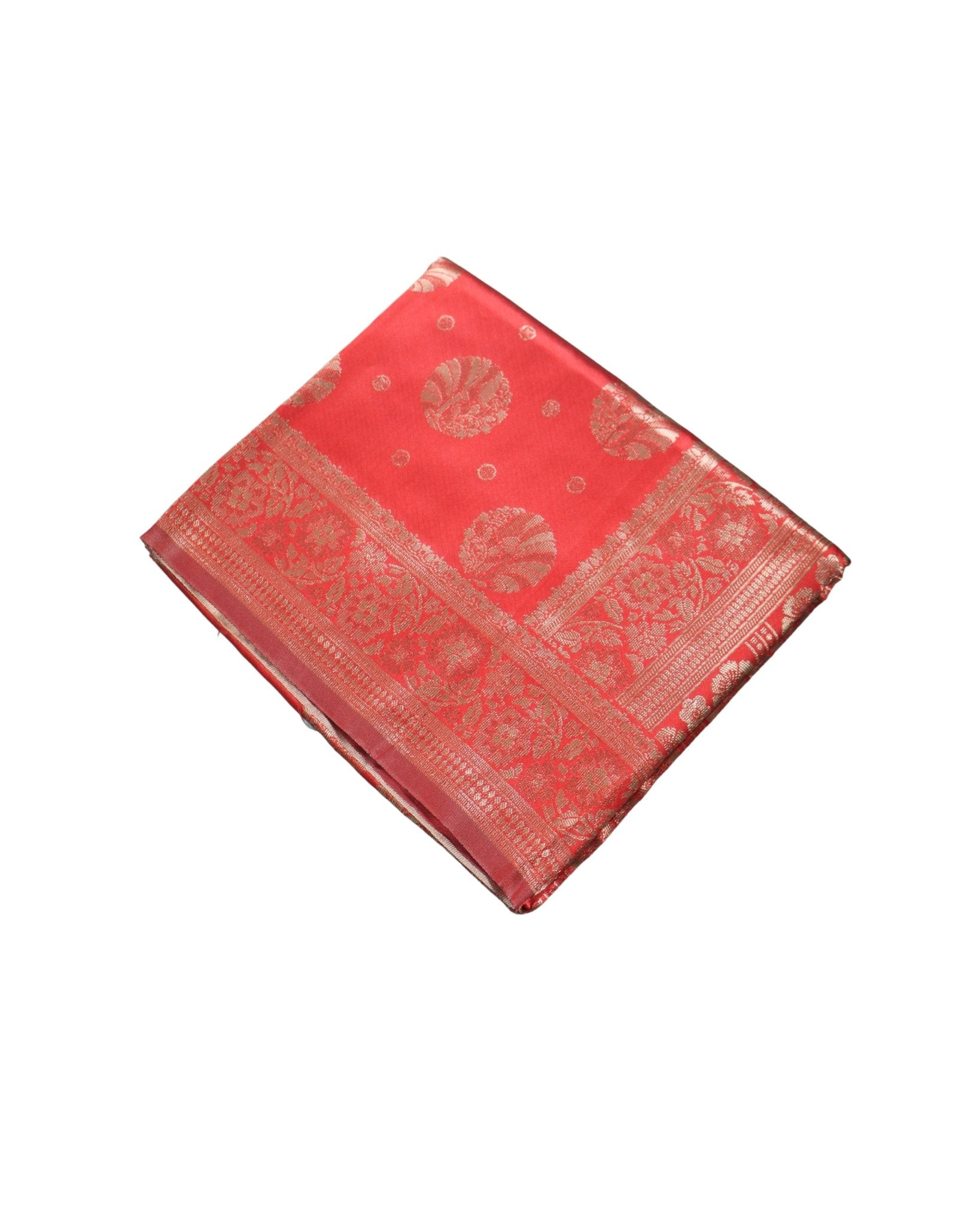 Banarasi Red Silk Saree With Unstitched Blouse Piece AM - 1285 - Amolika Sarees