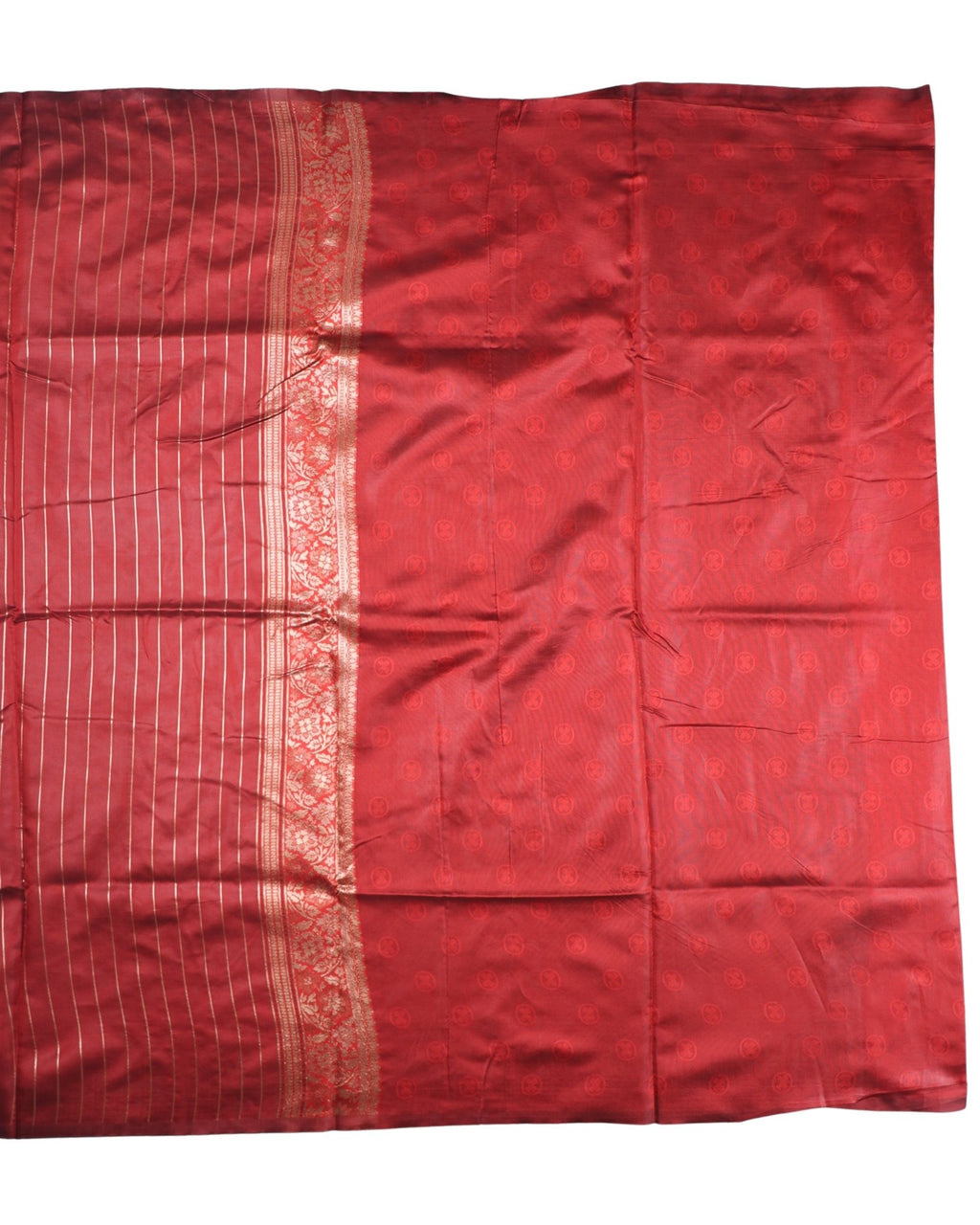 Banarasi Red Silk Saree With Unstitched Blouse Piece AM - 1285 - Amolika Sarees