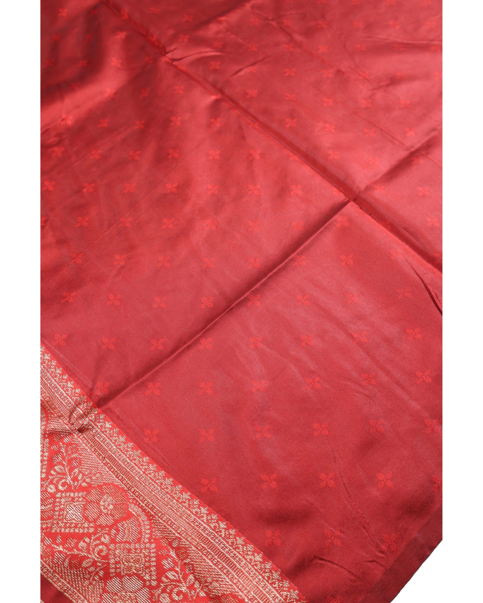 Banarasi Red Silk Saree With Unstitched Blouse Piece AM - 1312 - Amolika Sarees