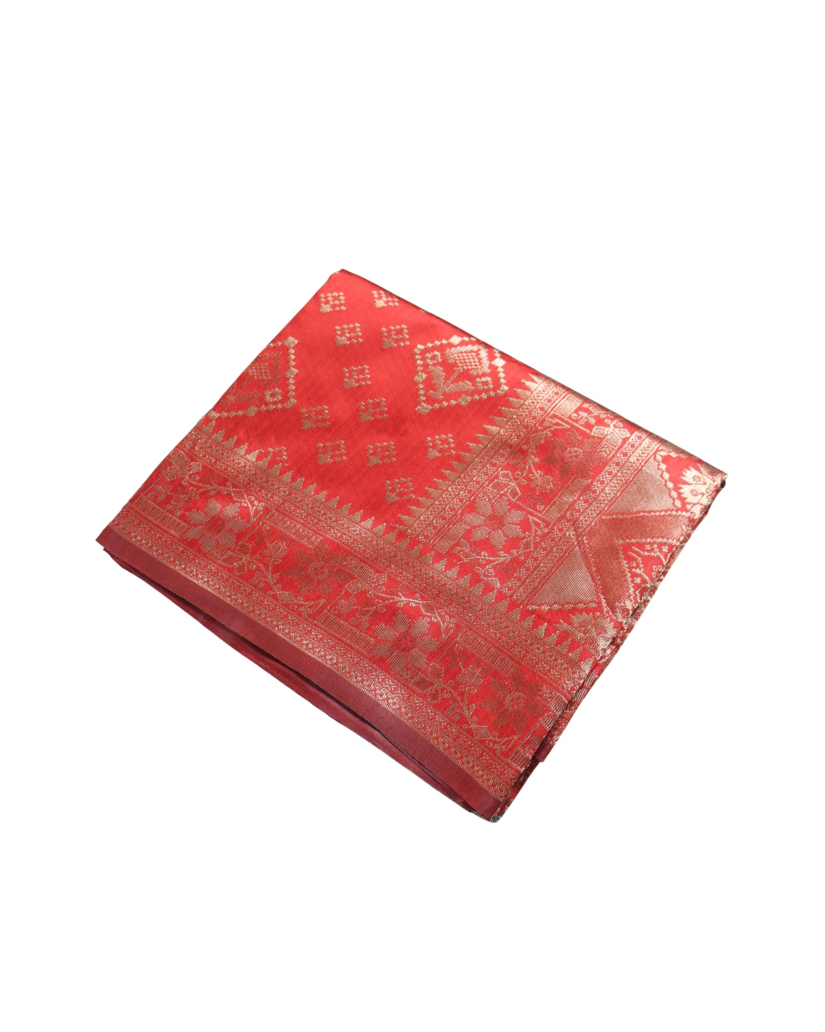 Banarasi Red Silk Saree With Unstitched Blouse Piece AM - 1313 - Amolika Sarees