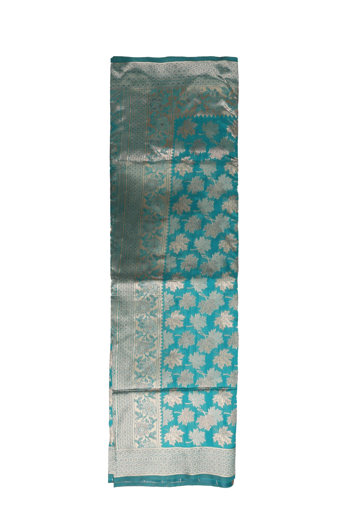 Banarasi Sky Blue Silk Saree With Unstitched Blouse Piece AM - 1283 - Amolika Sarees
