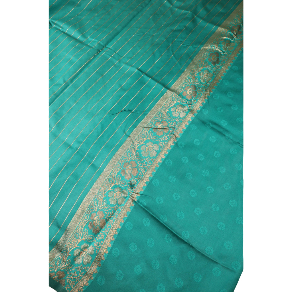 Banarasi Sky Blue Silk Saree With Unstitched Blouse Piece AM - 1287 - Amolika Sarees