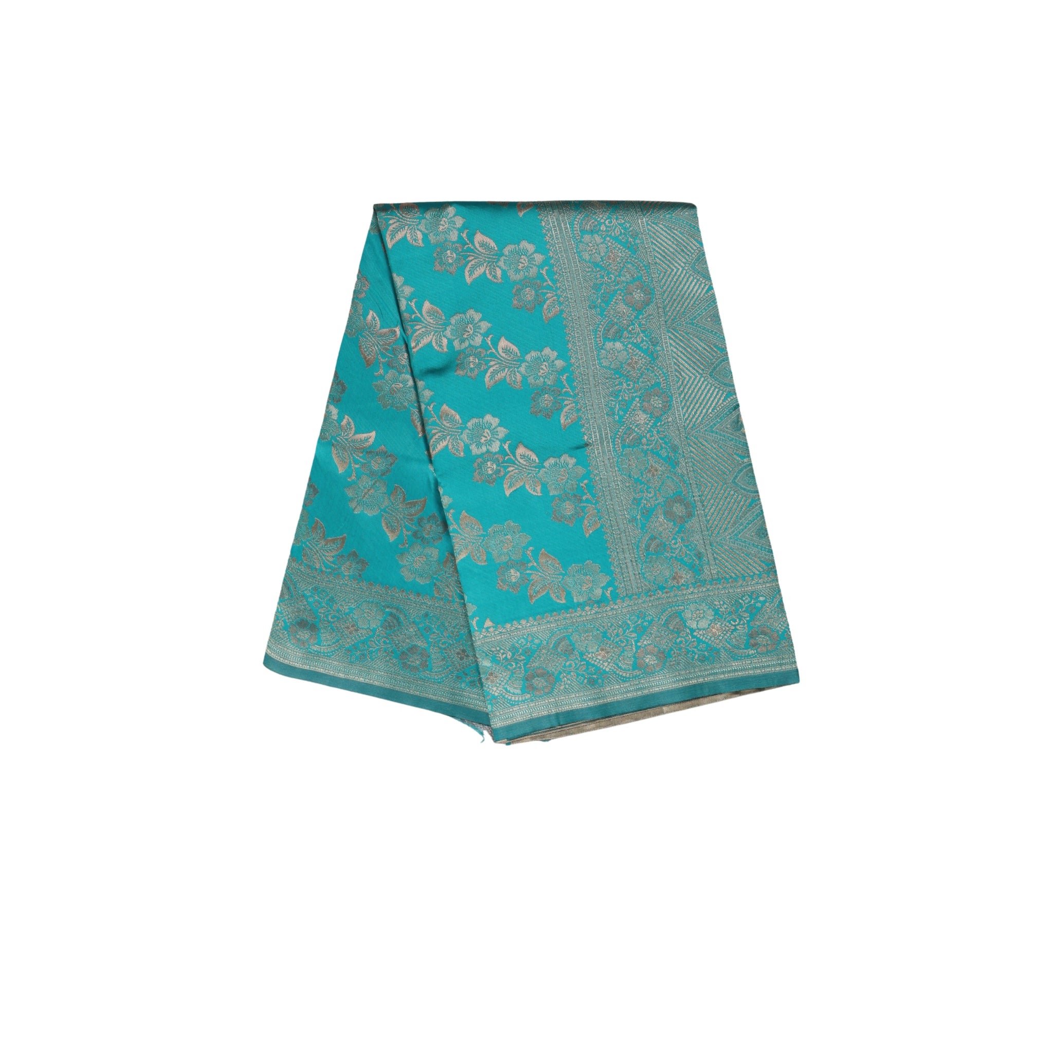 Banarasi Sky Blue Silk Saree With Unstitched Blouse Piece AM - 1312 - Amolika Sarees