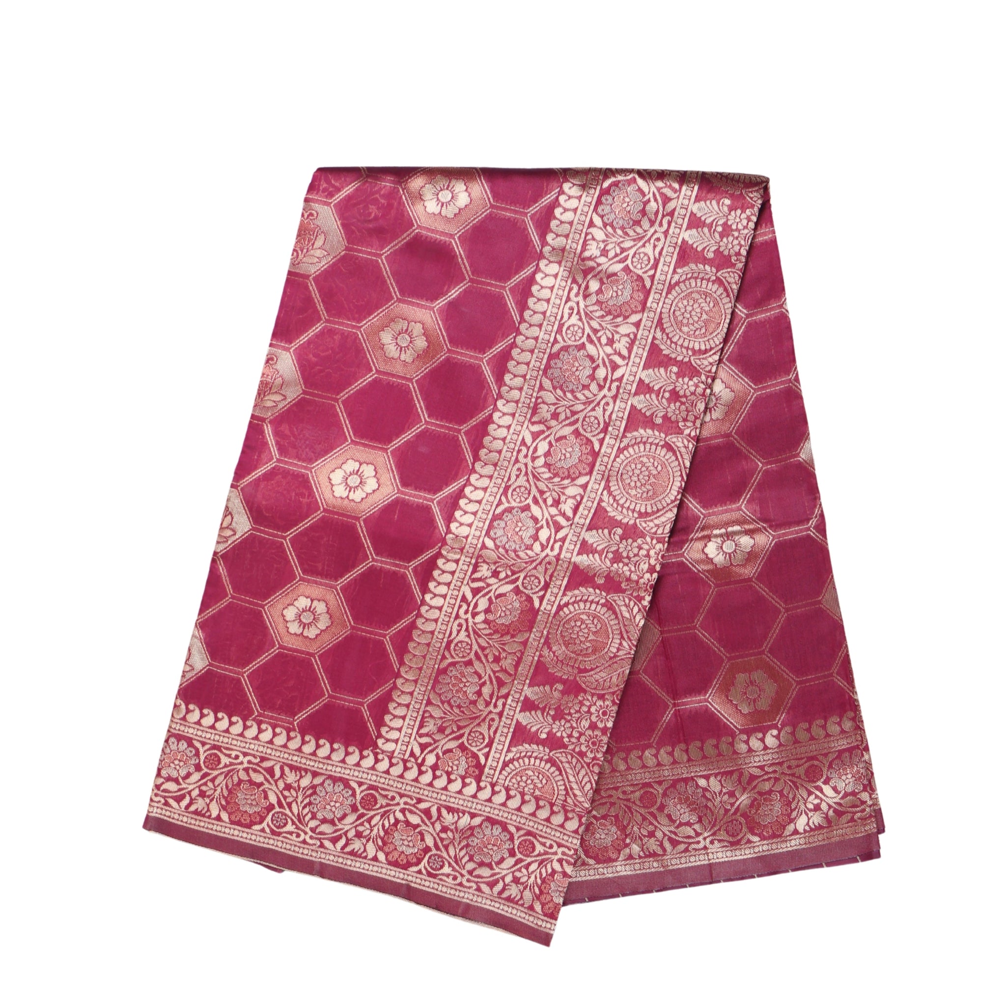 Banarasi Wine Saree With Unstitched Blouse Piece AM - 1311 - Amolika Sarees