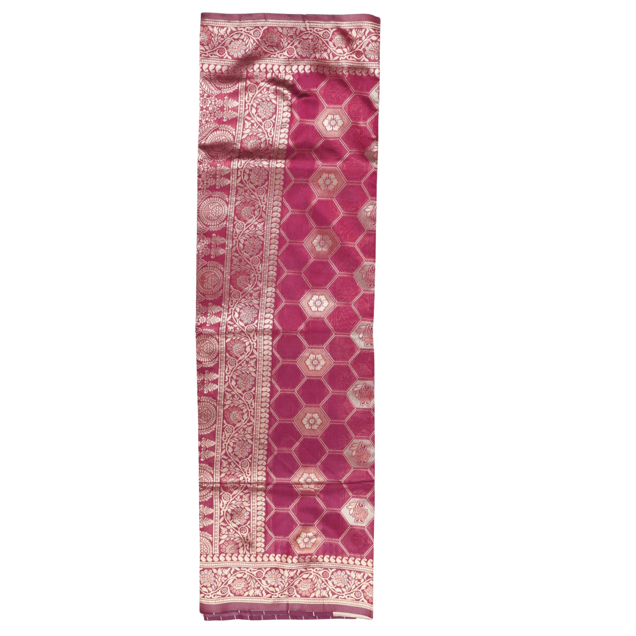 Banarasi Wine Saree With Unstitched Blouse Piece AM - 1311 - Amolika Sarees