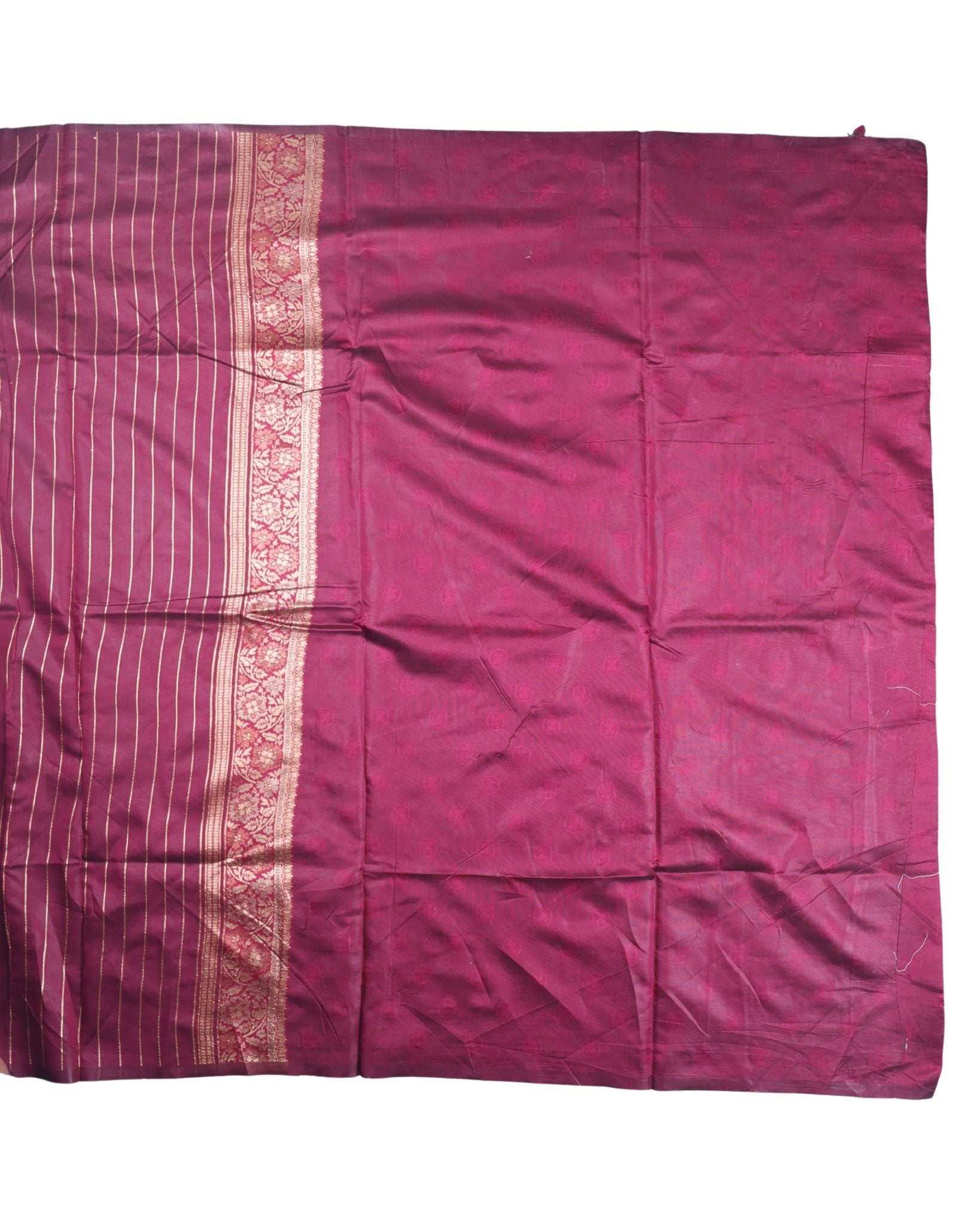 Banarasi Wine Silk Saree With Unstitched Blouse Piece AM - 1285 - Amolika Sarees