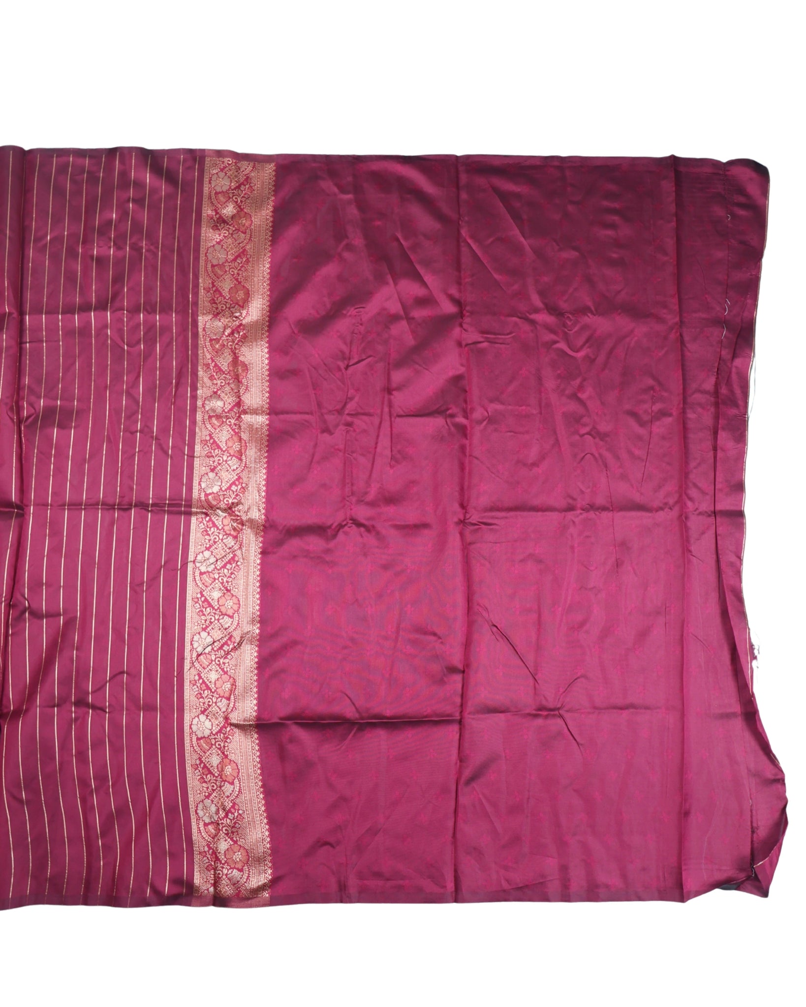 Banarasi Wine Silk Saree With Unstitched Blouse Piece AM - 1312 - Amolika Sarees