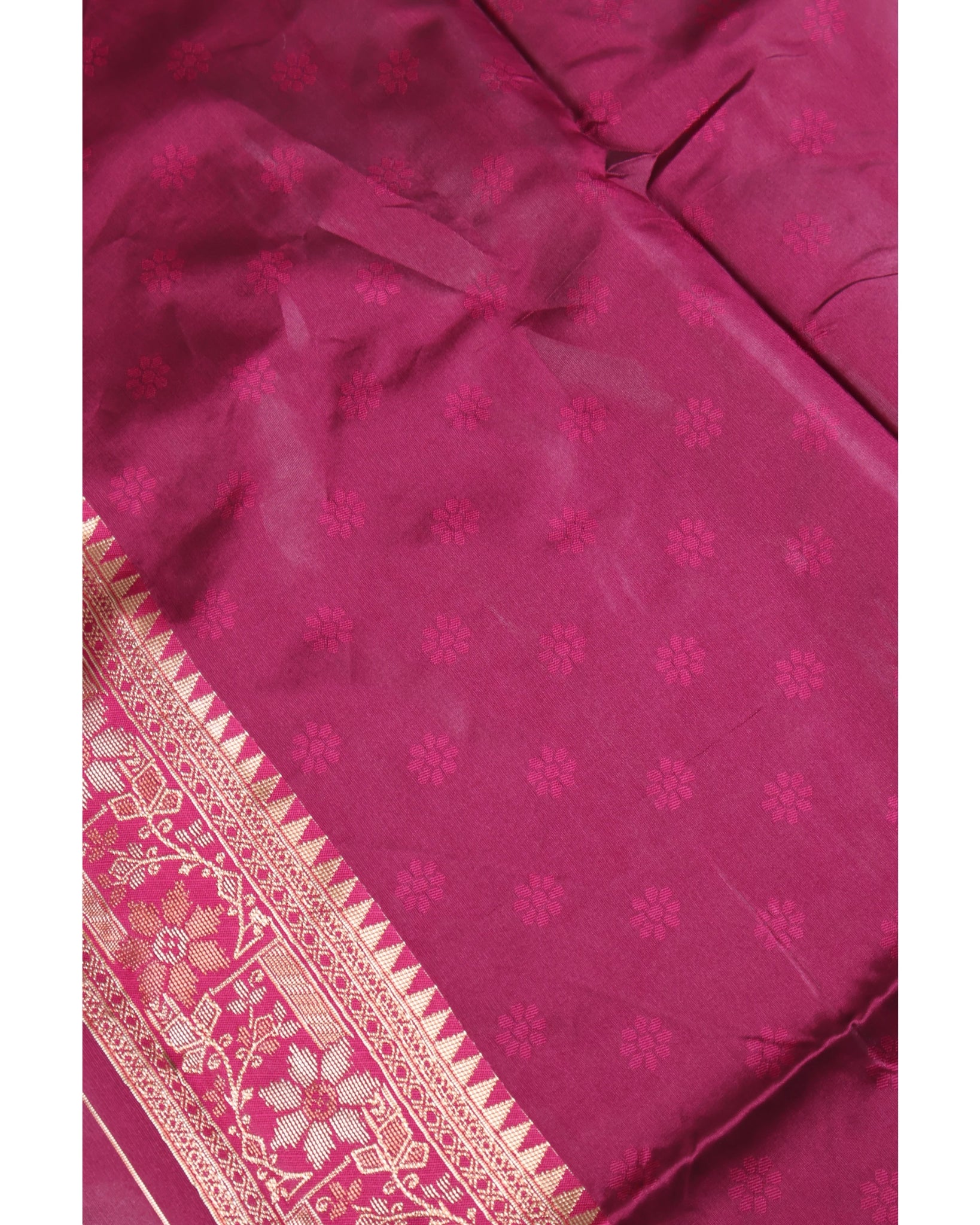 Banarasi Wine Silk Saree With Unstitched Blouse Piece AM - 1313 - Amolika Sarees