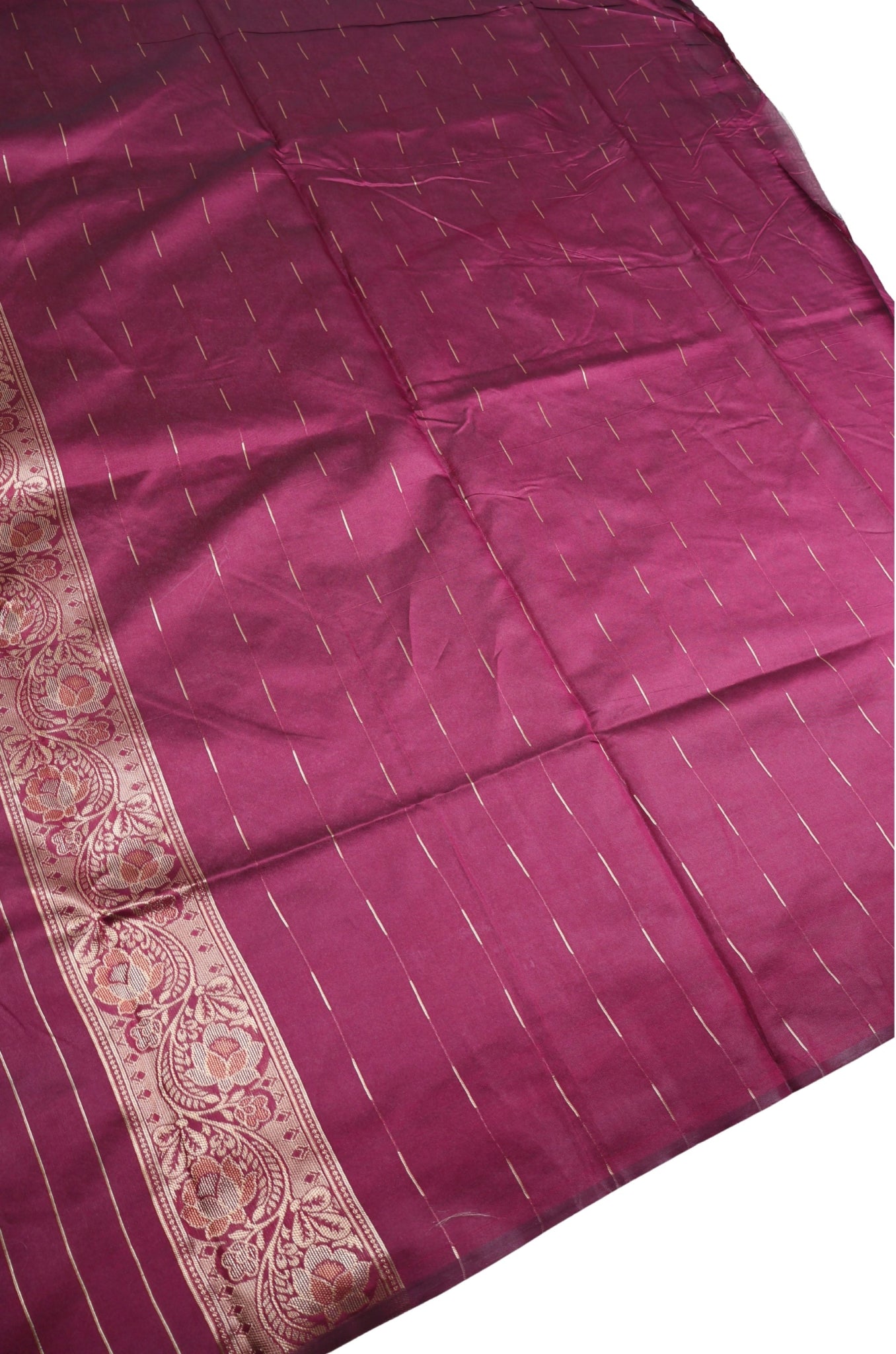 Banarasi Wine Silk Saree With Unstitched Blouse Piece AM - 1314 - Amolika Sarees