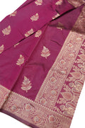 Banarasi Wine Silk Saree With Unstitched Blouse Piece AM - 1314 - Amolika Sarees