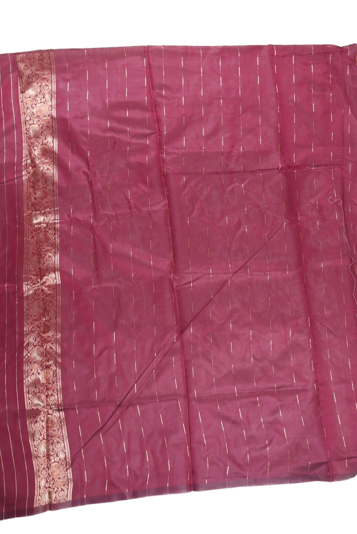 Banarasi Wine Silk Saree With Unstitched Blouse Piece AM - 1315 - Amolika Sarees